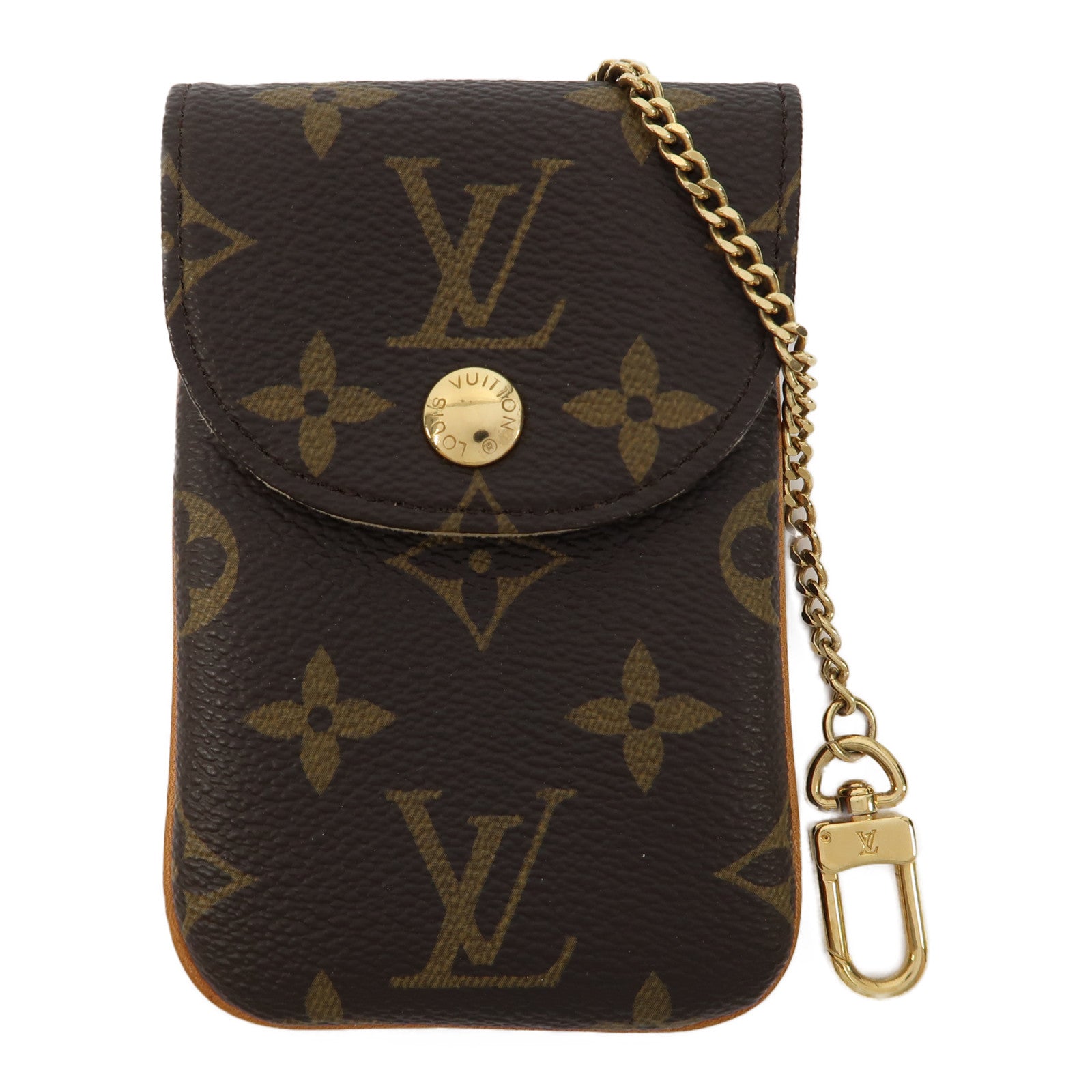 LOUIS VUITTON Monogram Phone Case金扣手機殼棕色