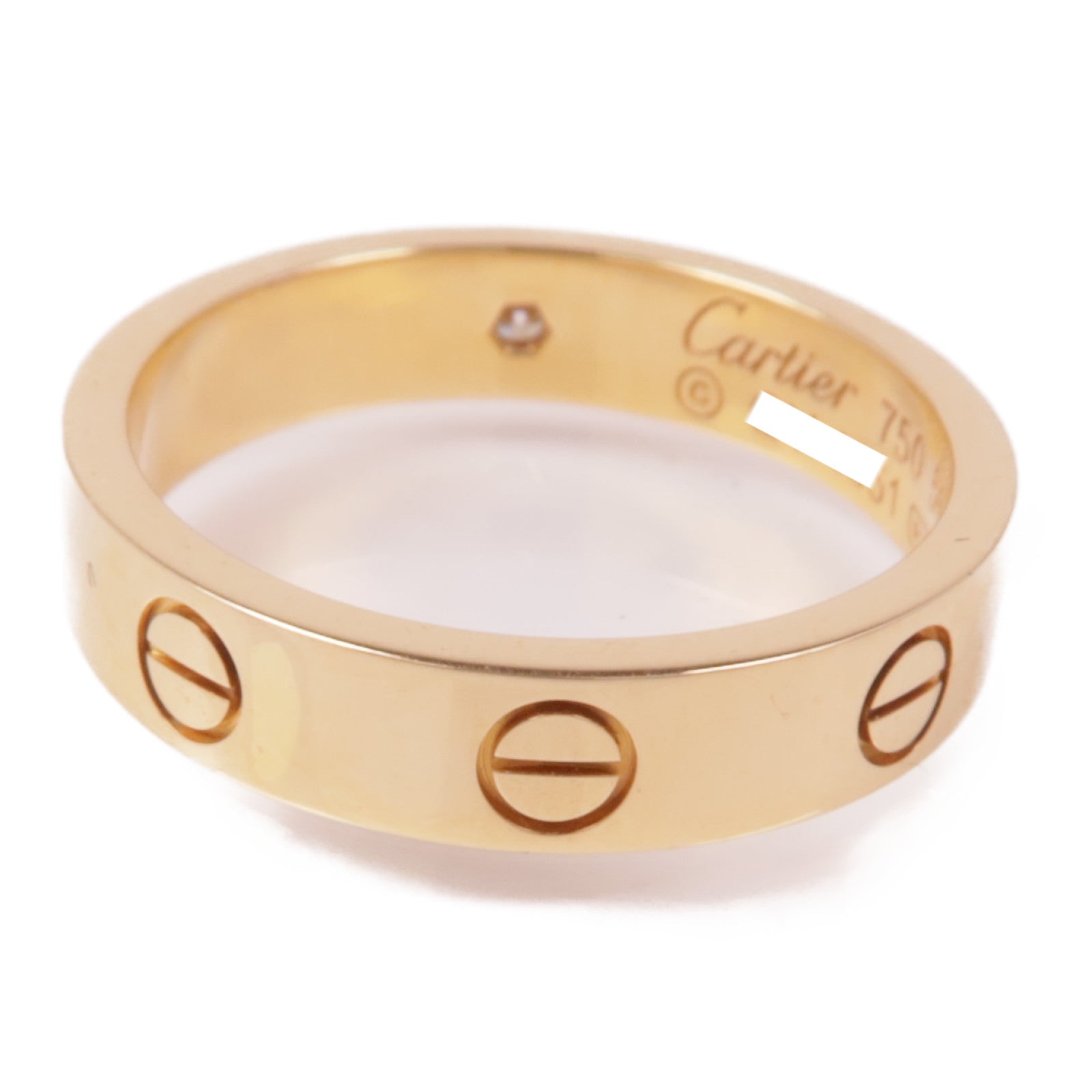 CARTIER 18K玫瑰金Love Ring鑽石戒指Cartier#51/US#5.75