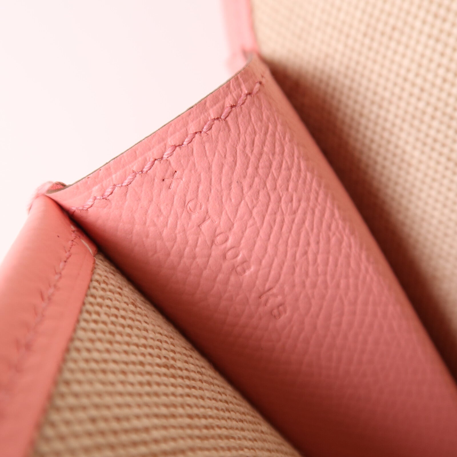 HERMES Epsom皮革Jige Elan PM手拿包Rose Confetti