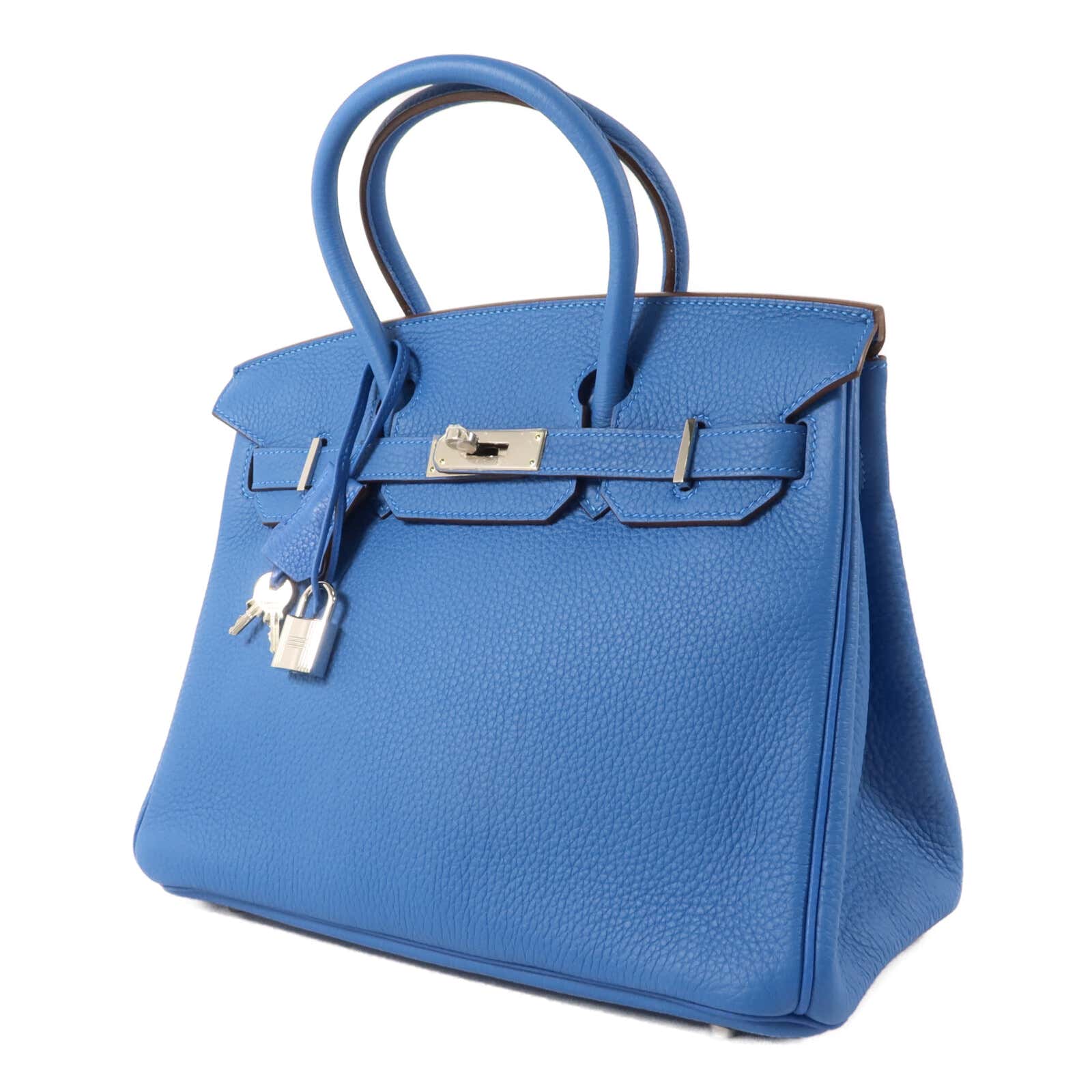 HERMES Togo皮革Birkin 30手挽袋Bleu Zanzibar