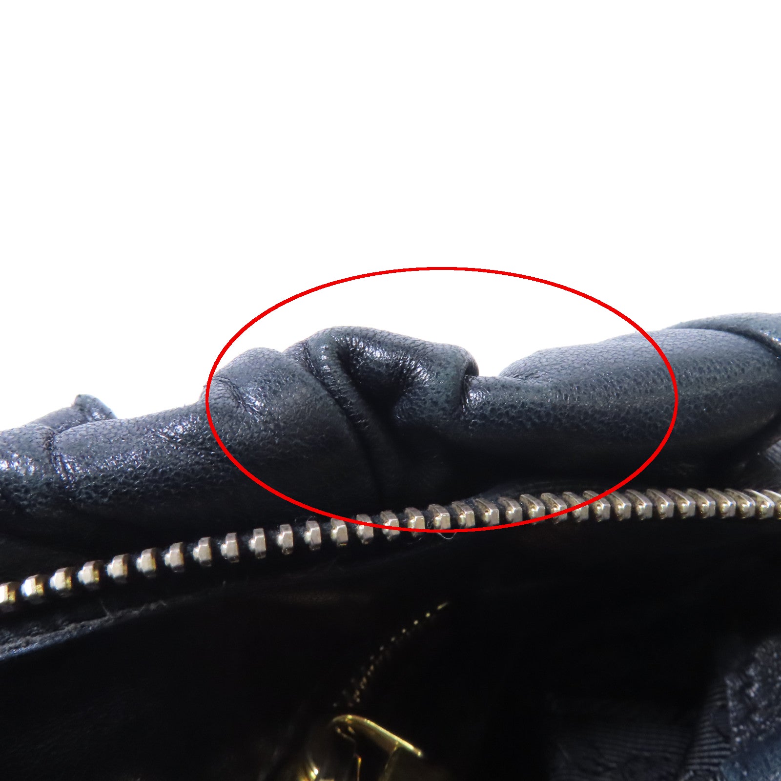 PRADA 【激減優惠】Nappa皮革Gaufre金扣手挽袋黑色