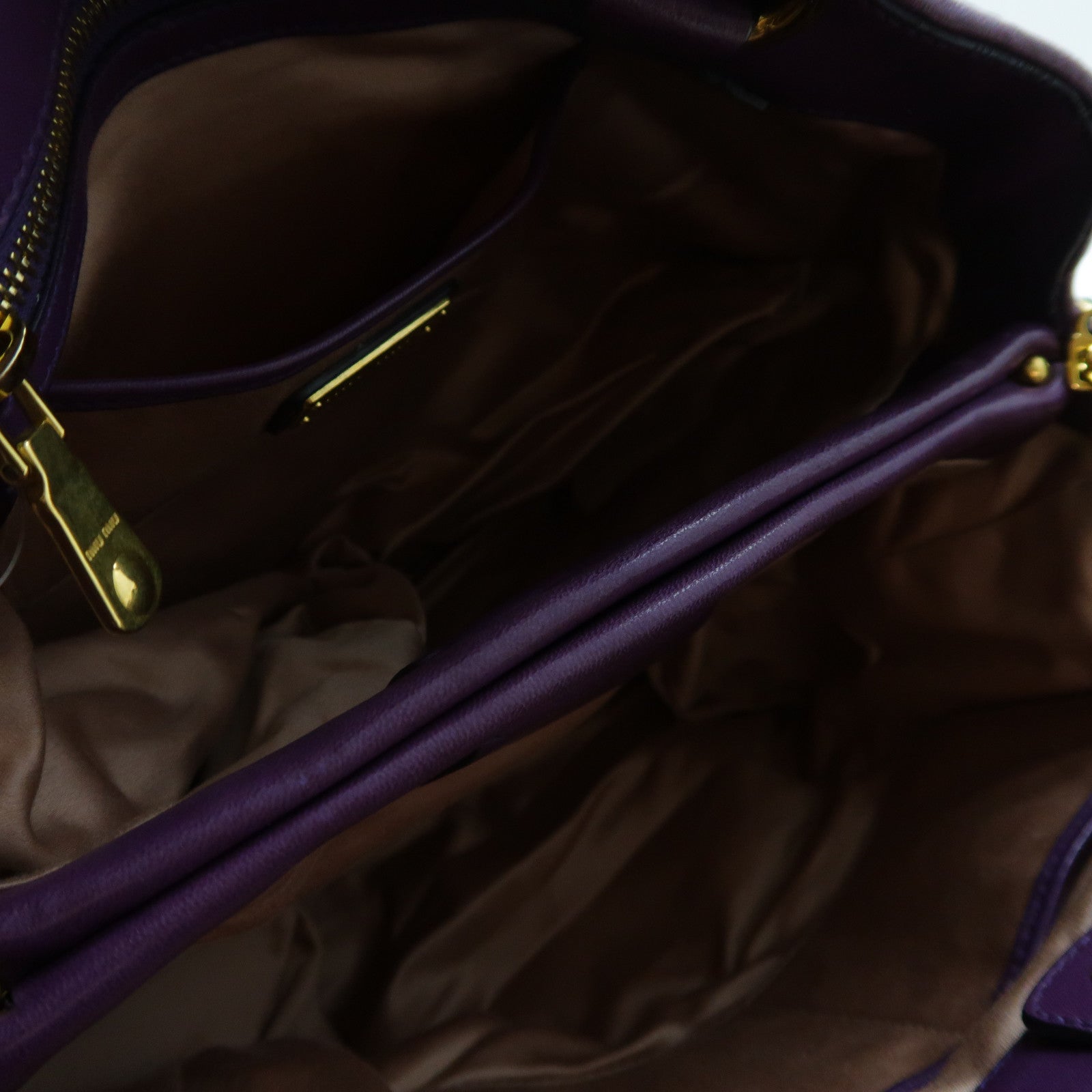 Miu Miu 羊皮皮革2 Way Shoulder金扣手挽肩背兩用袋紫色