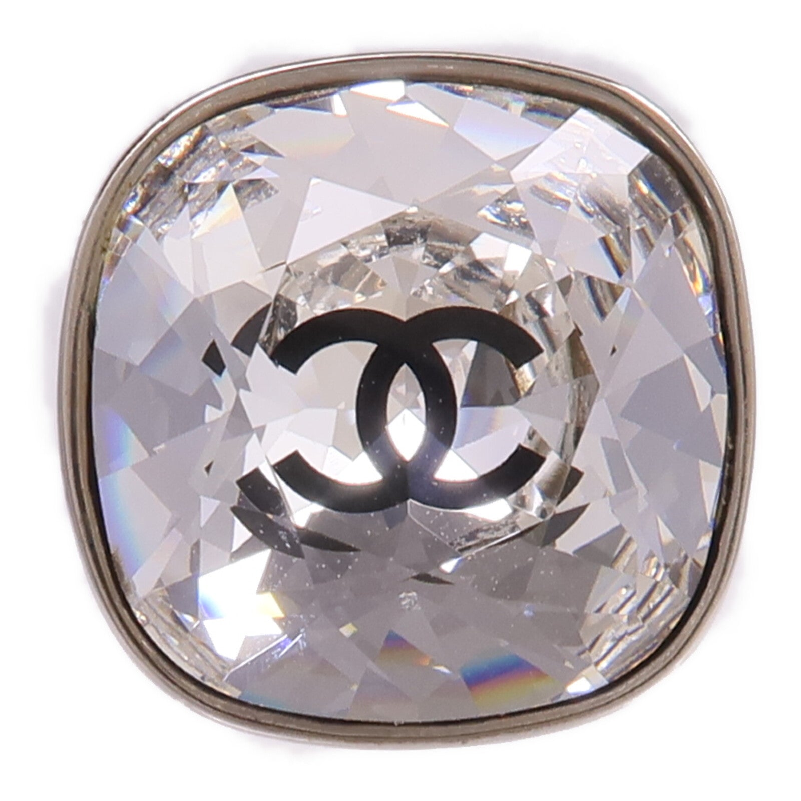 CHANEL 金屬/水晶Ring戒指US#5.75
