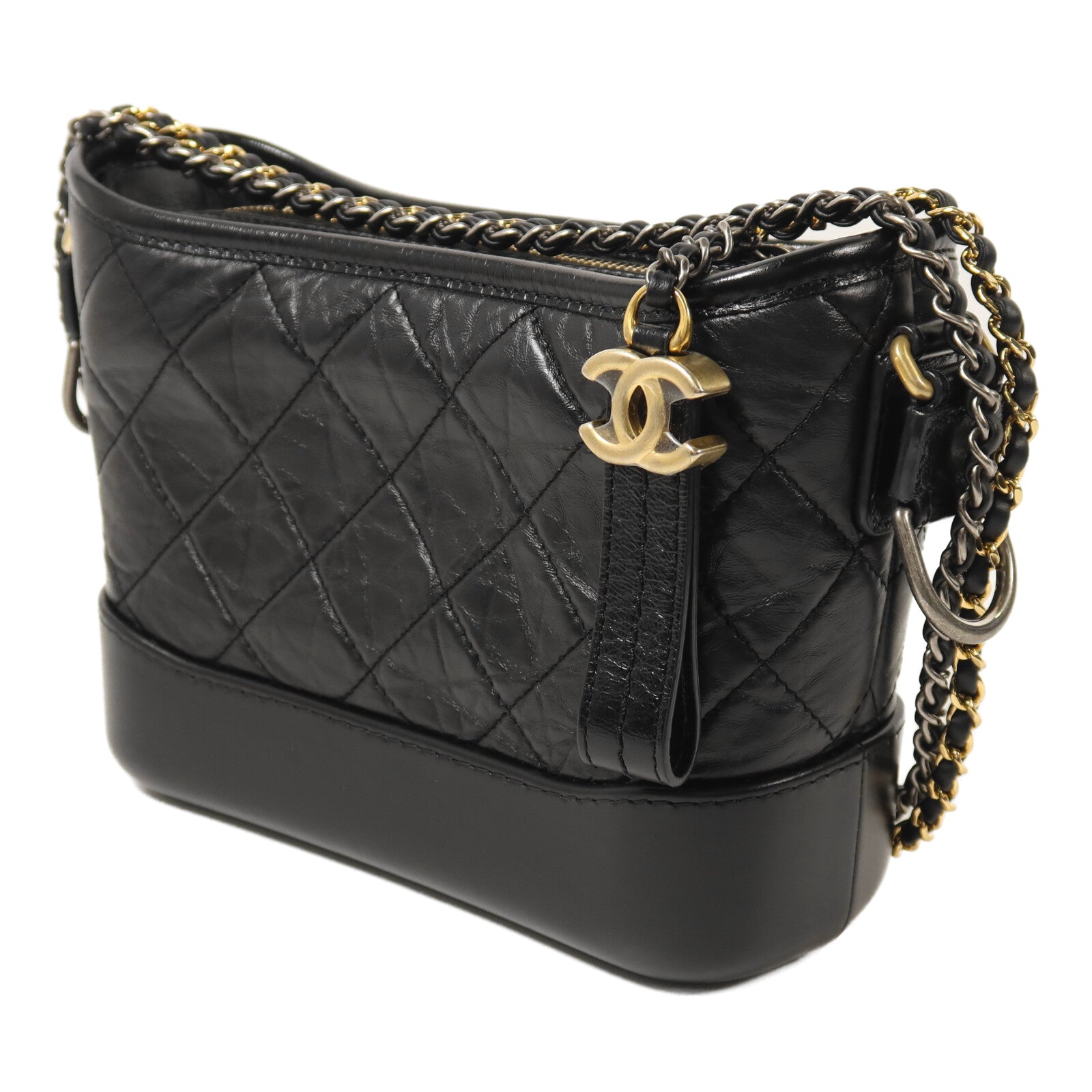 CHANEL 牛皮皮革Gabrielle Small鏈帶手挽肩背兩用袋