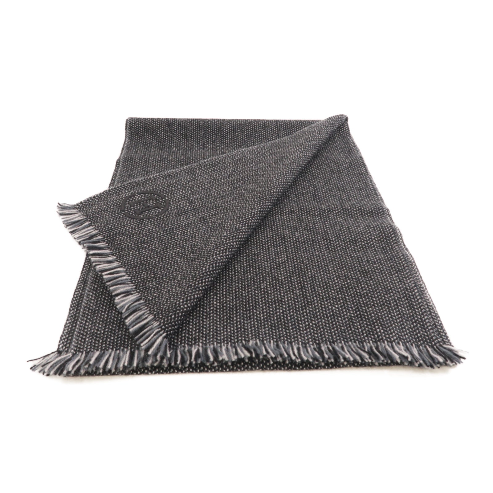 HERMES Cashmere Scarf圍巾黑色/灰色