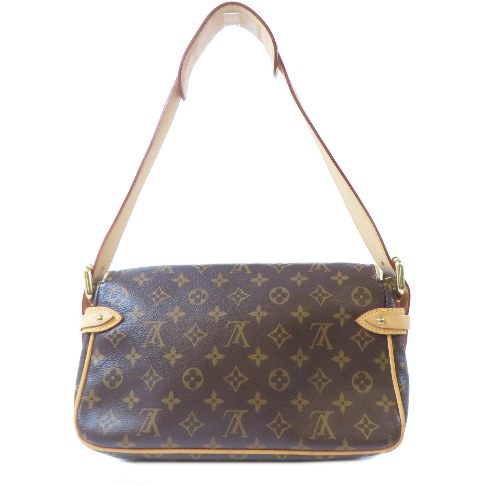 LOUIS VUITTON Monogram Hudson PM金扣肩背袋啡色