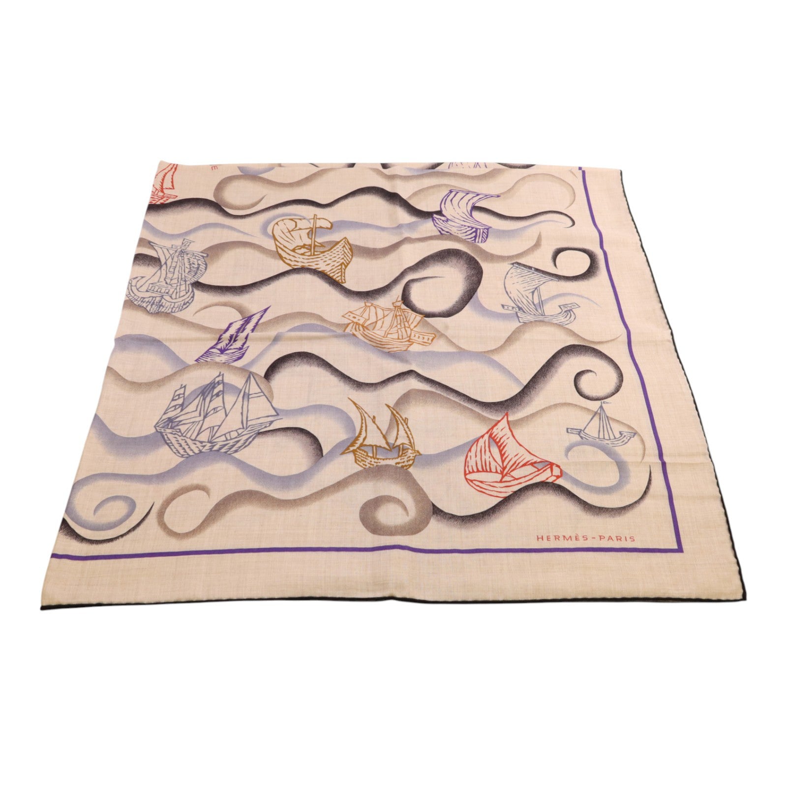 HERMES 【激減優惠】羊絨/絲質Mors A Jouets Bandana Shawl 140絲巾