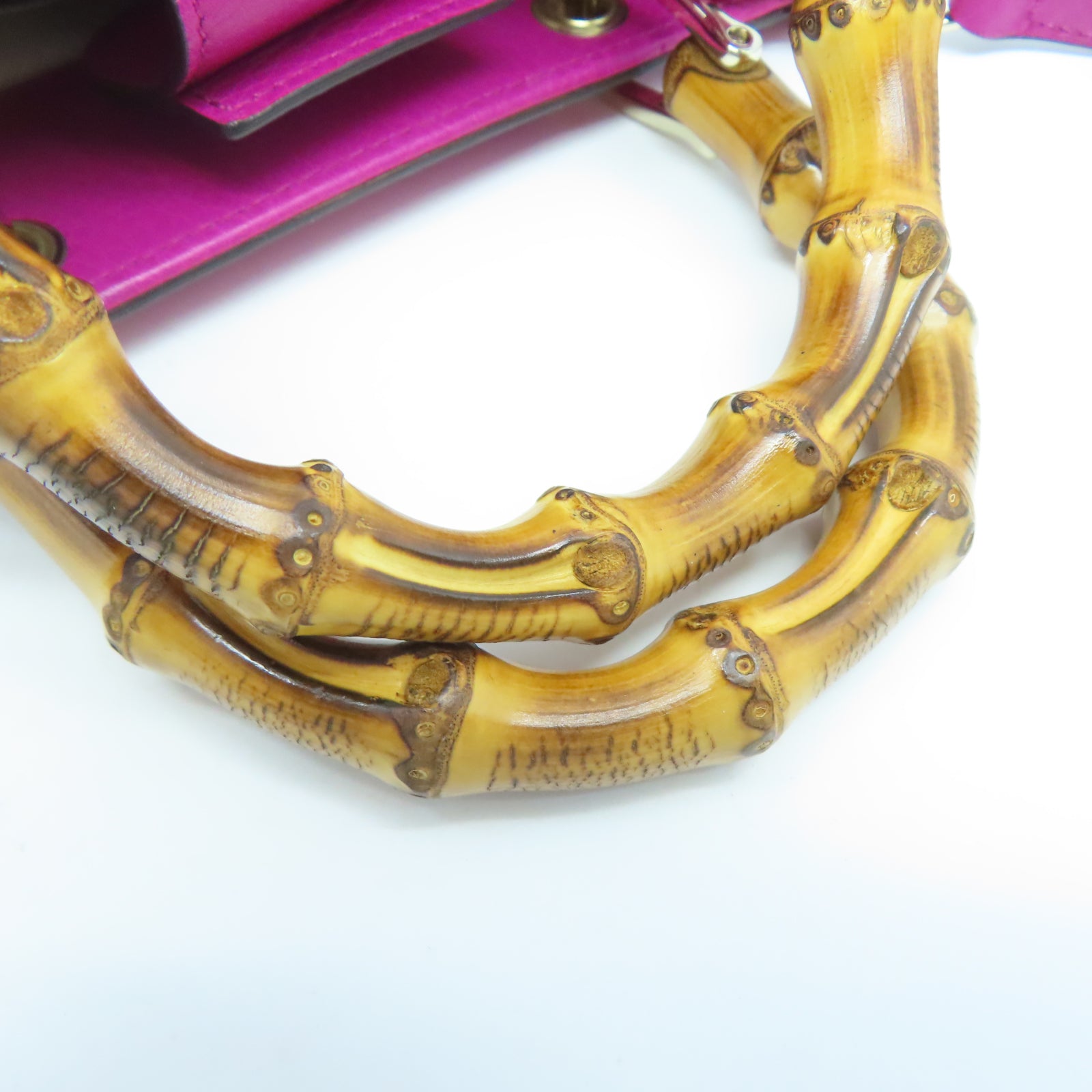 GUCCI 【激減優惠】牛皮皮革2 Way Shoulder銀扣手挽肩背兩用袋粉紅色
