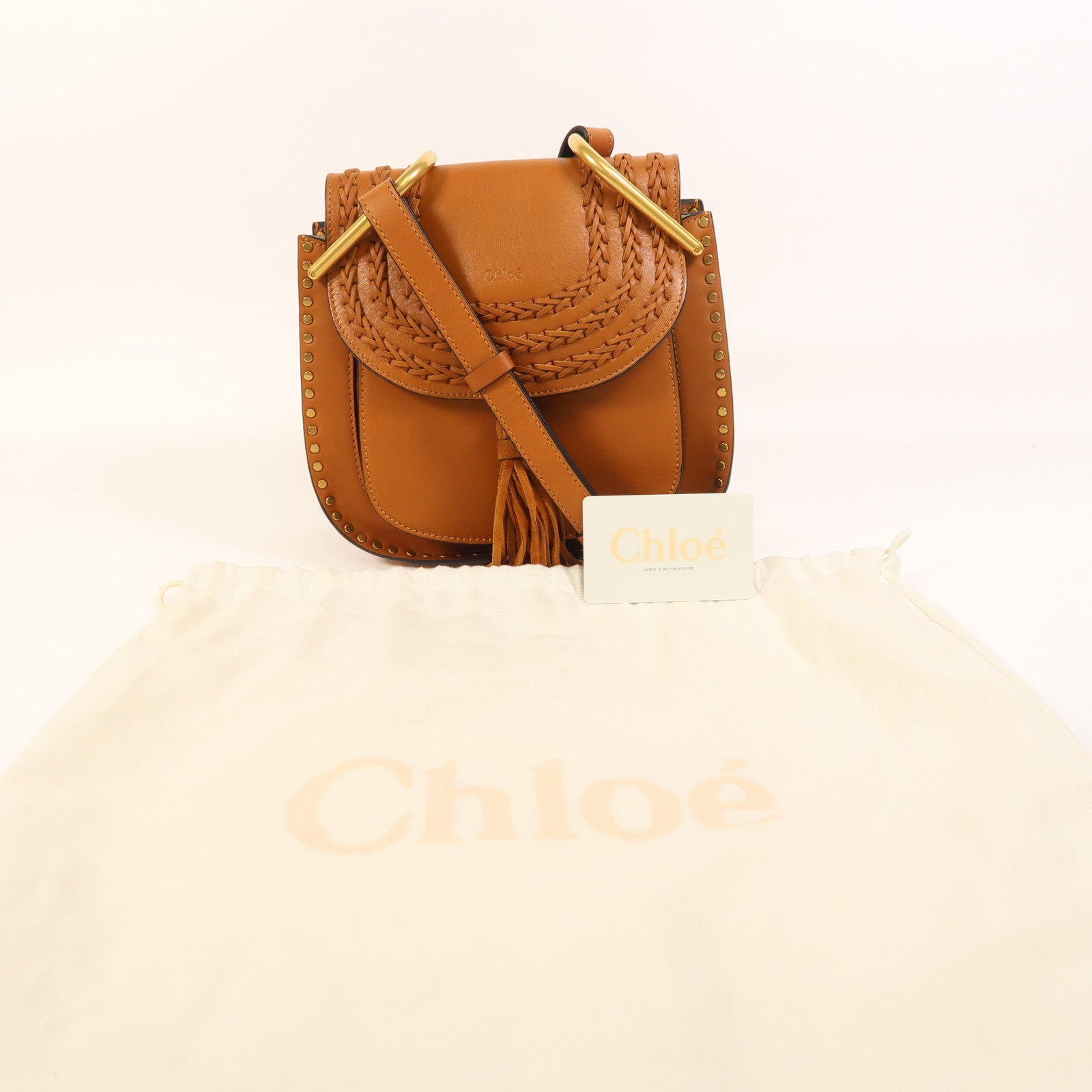 Chloe 牛皮皮革Hudson金扣肩背袋