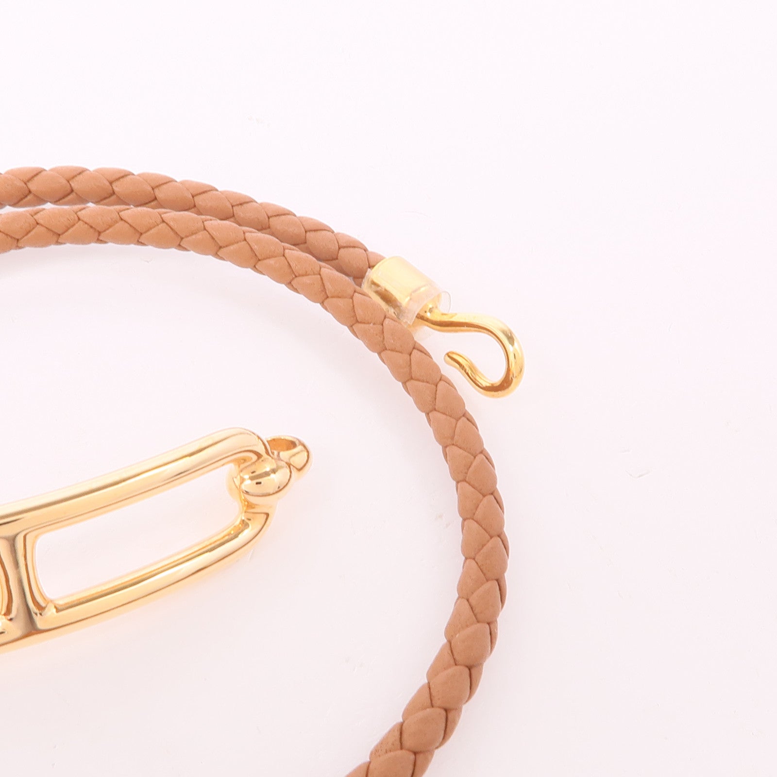 HERMES Swift皮革Roulis Double Tour Bracelet玫瑰金扣手鐲Gold