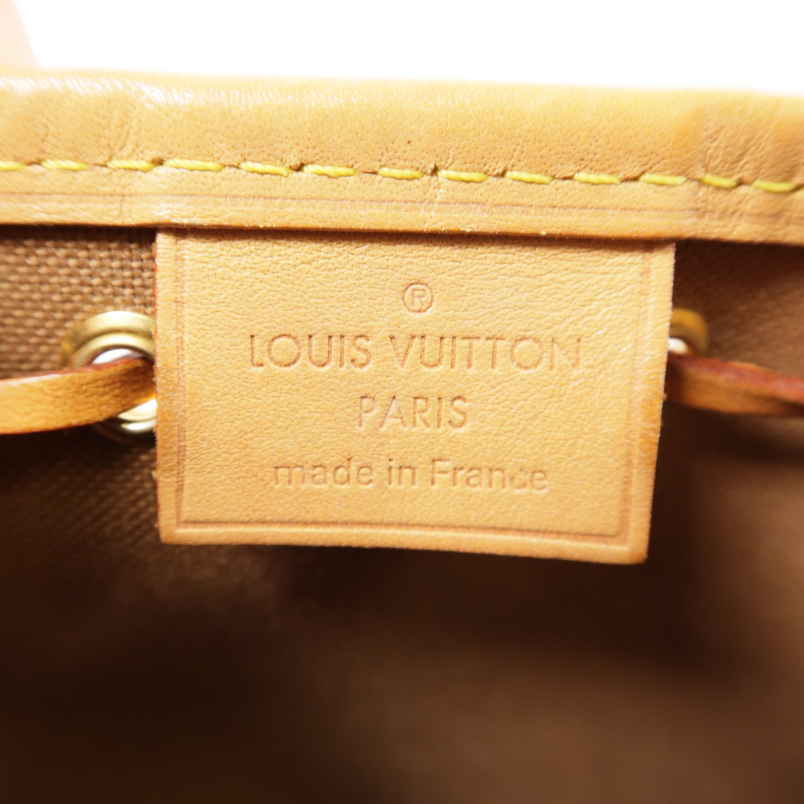 LOUIS VUITTON Monogram Nano Noe金扣肩背袋棕色