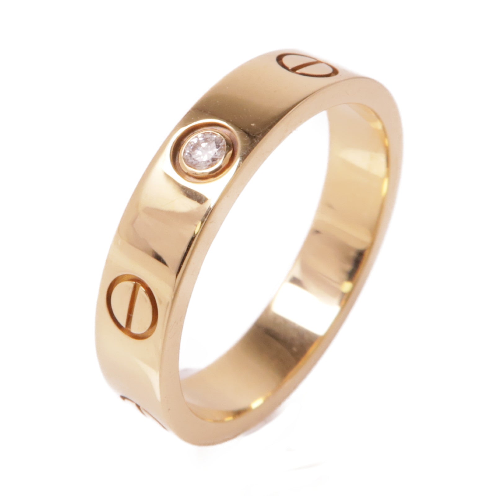 CARTIER 18K玫瑰金Love Ring鑽石戒指Cartier#51/US#5.75
