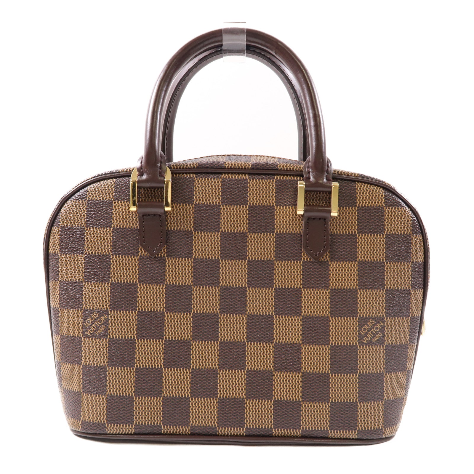 LOUIS VUITTON Damier Sarria Mini金扣手挽肩背兩用袋棕色