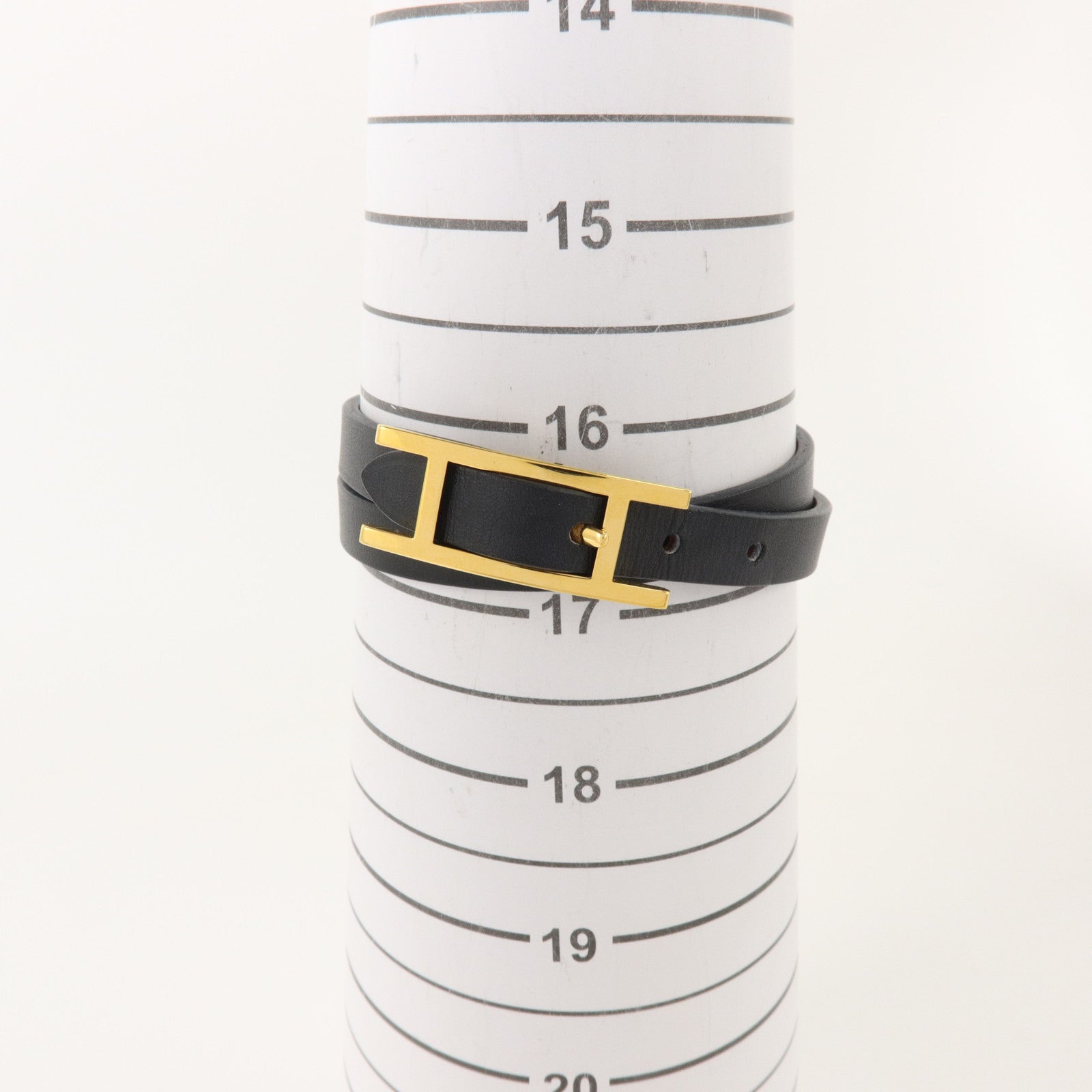 HERMES Tadelakt皮革Behapi Double Tour Bracelet金扣手鏈