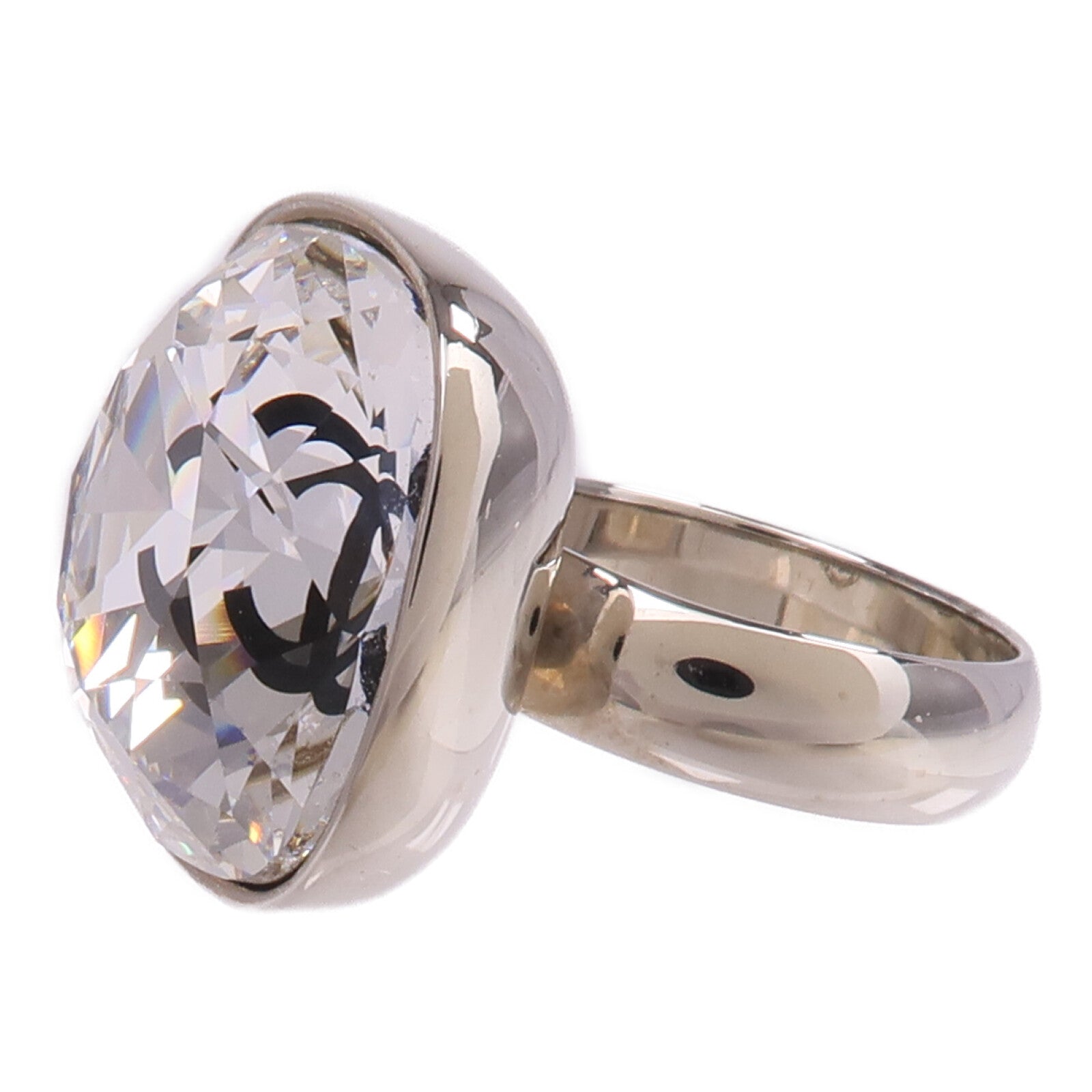 CHANEL 金屬/水晶Ring戒指US#5.75