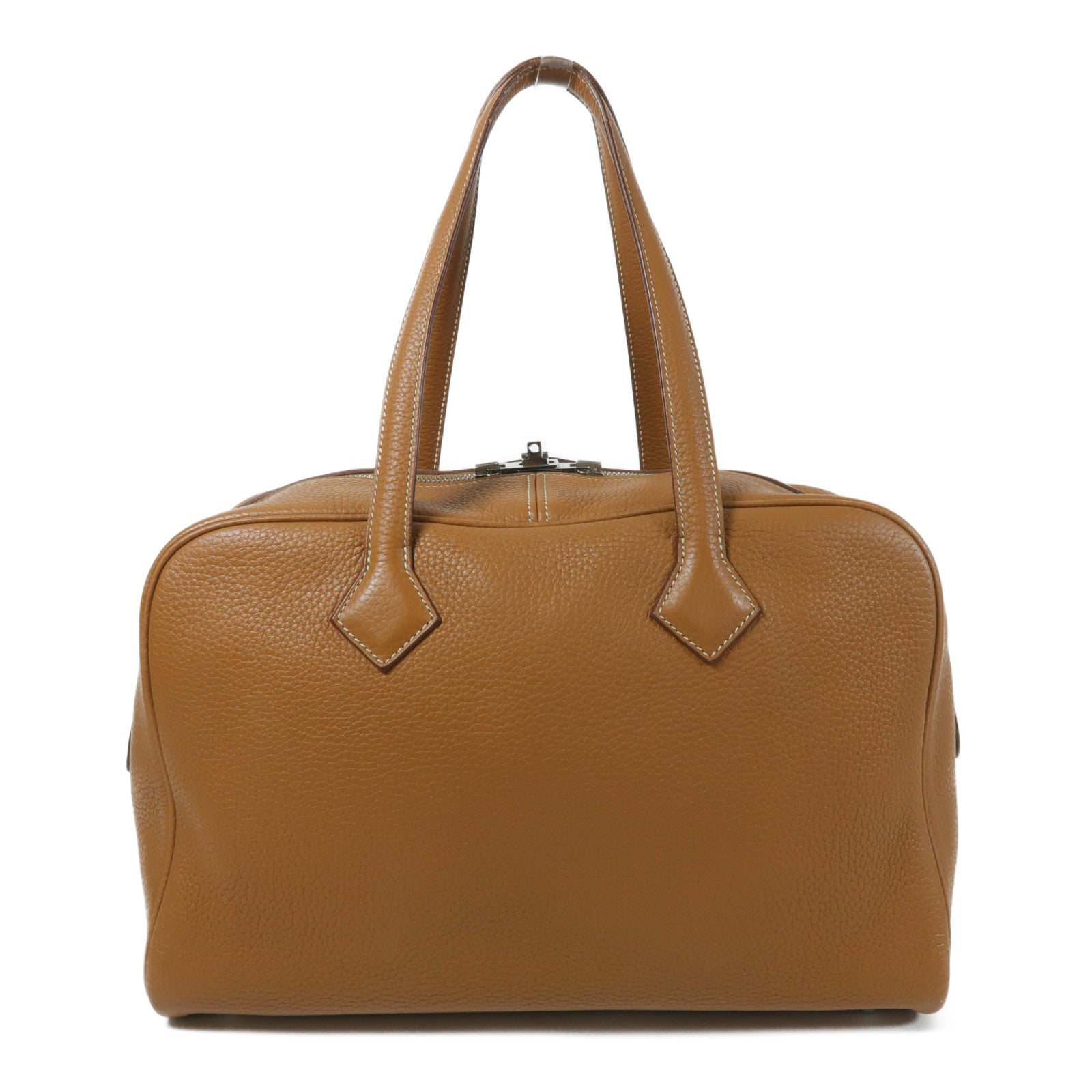 HERMES Clemence皮革Victoria銀扣肩背袋