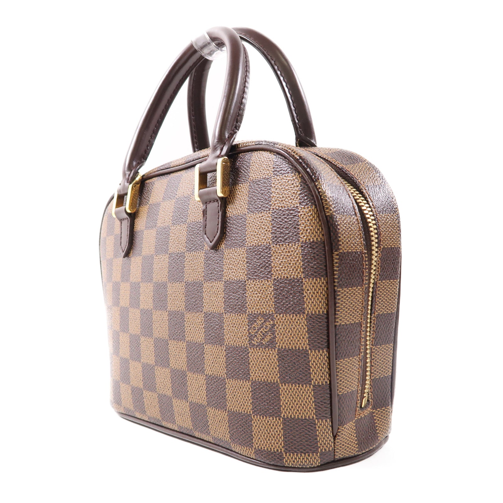 LOUIS VUITTON Damier Sarria Mini金扣手挽肩背兩用袋棕色