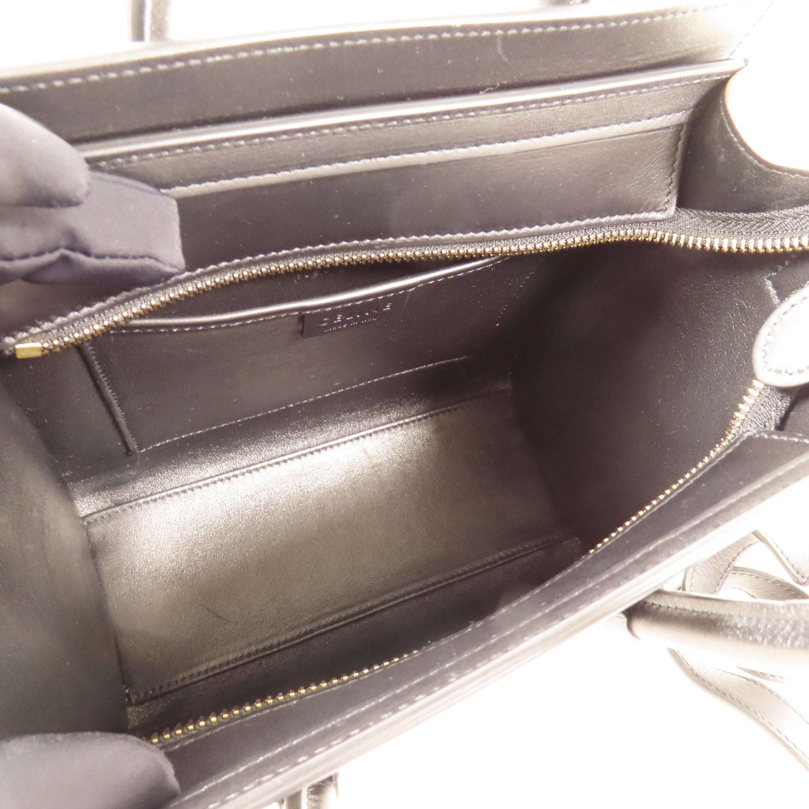 CELINE 牛皮皮革Nano Luggage金扣手挽肩背兩用袋