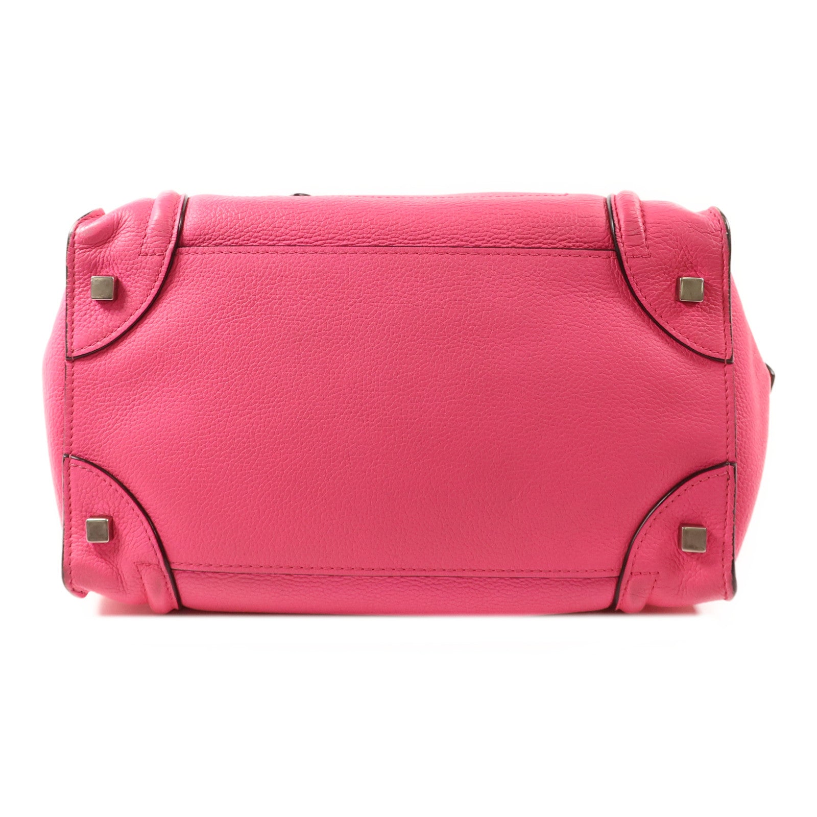CELINE 牛皮皮革Mini Luggage銀扣手挽袋