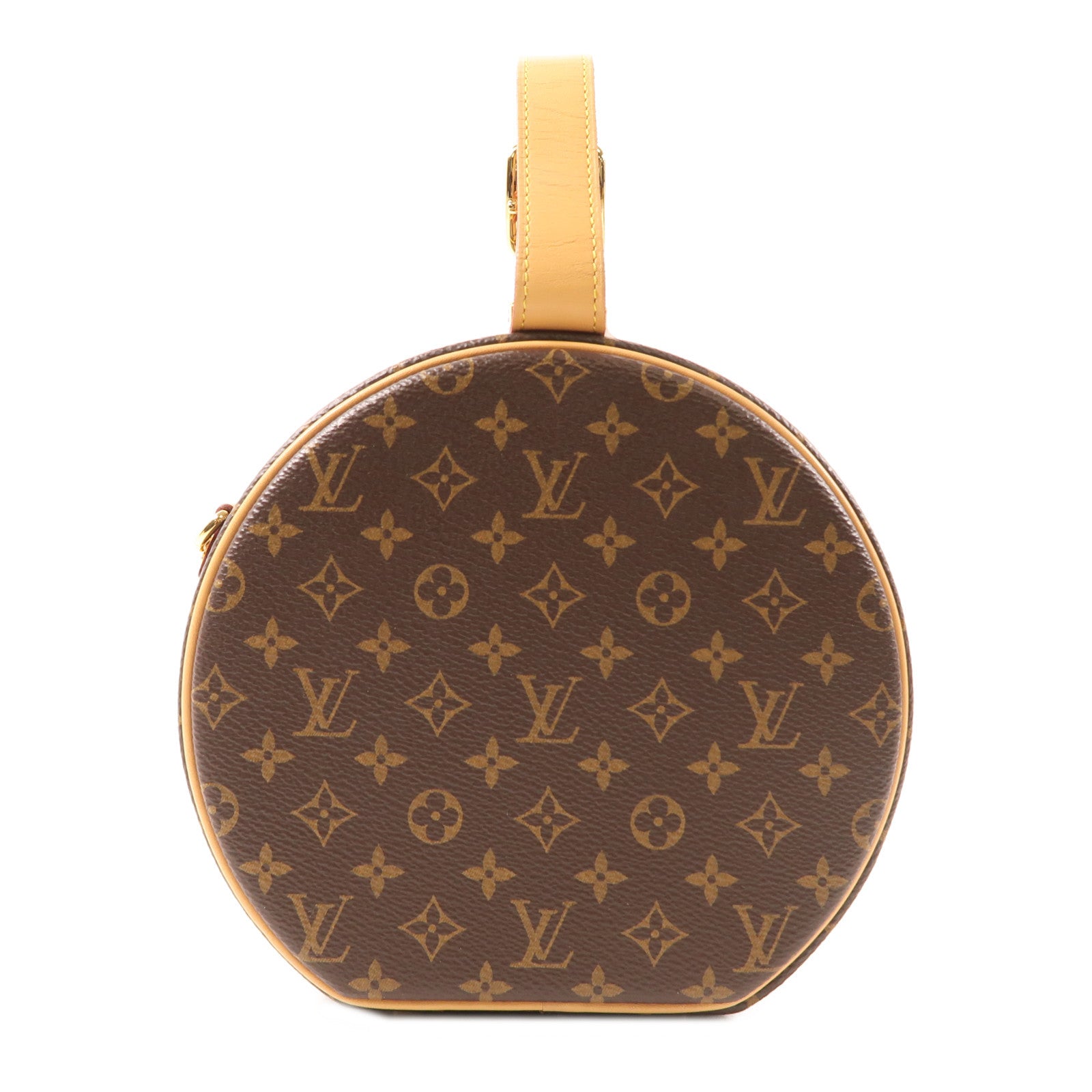 LOUIS VUITTON Monogram Petite Boite Chapeau金扣手挽肩背兩用袋棕色