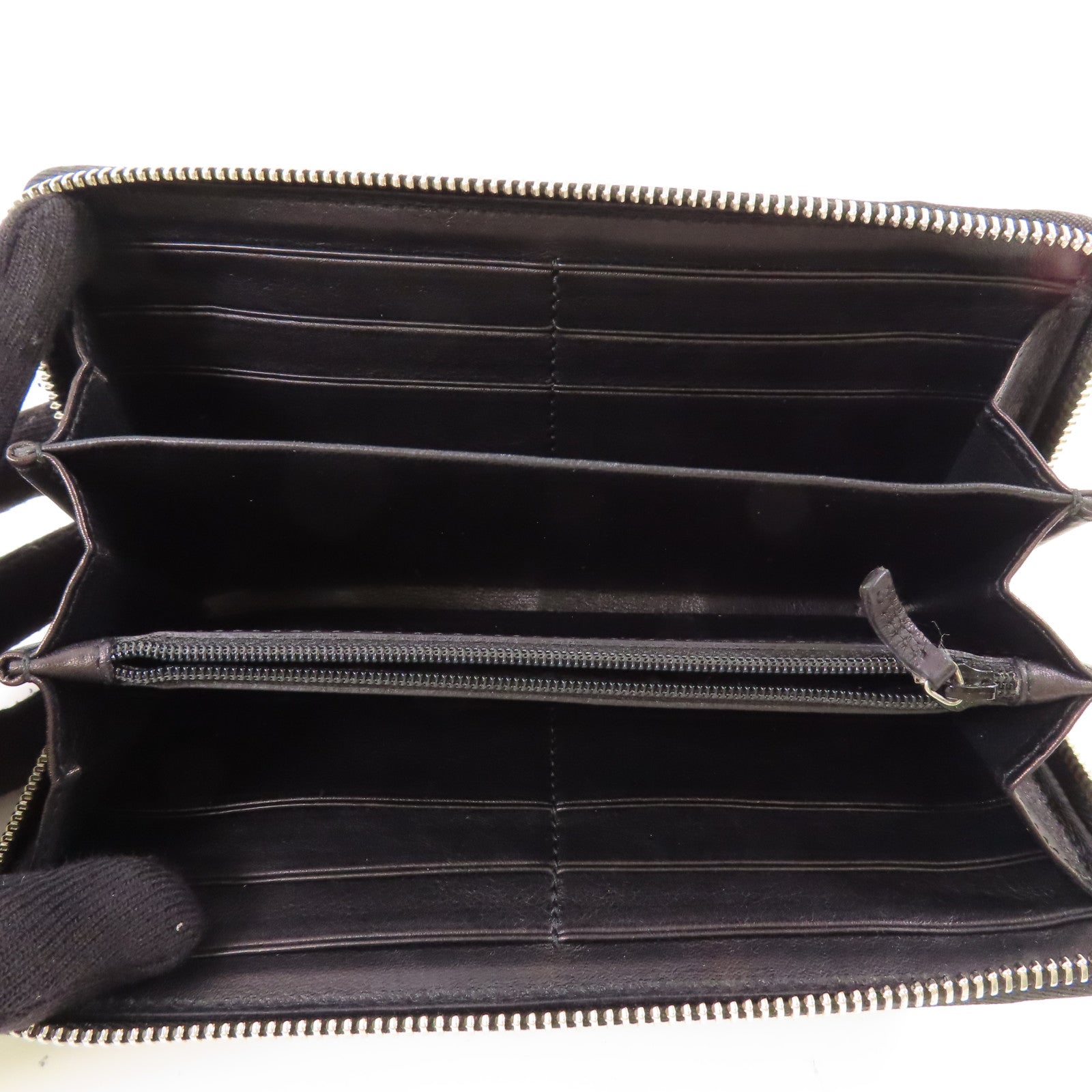 GUCCI GG SHW Zipper Long Wallet 233025 Calfskin Leather Black