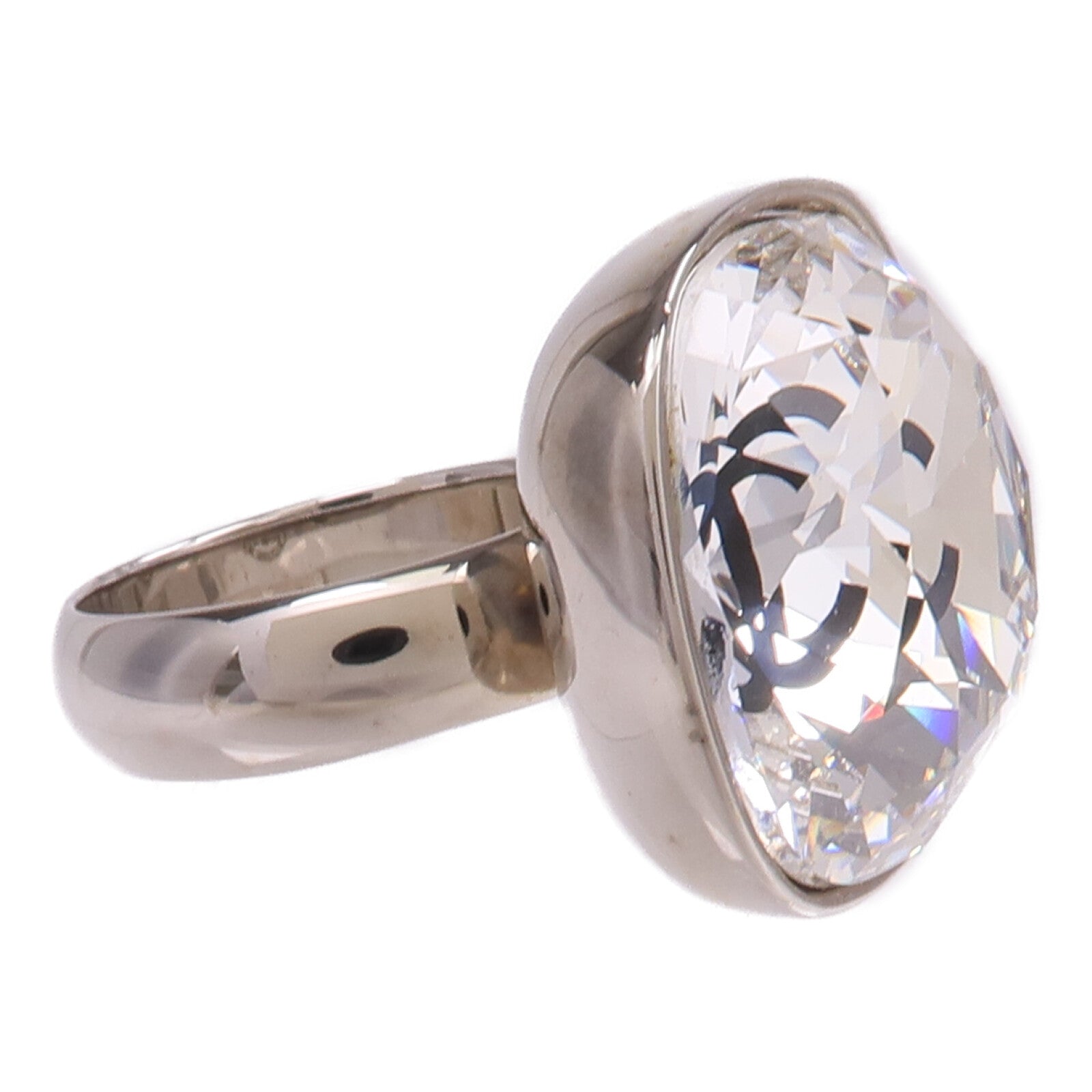 CHANEL 金屬/水晶Ring戒指US#5.75