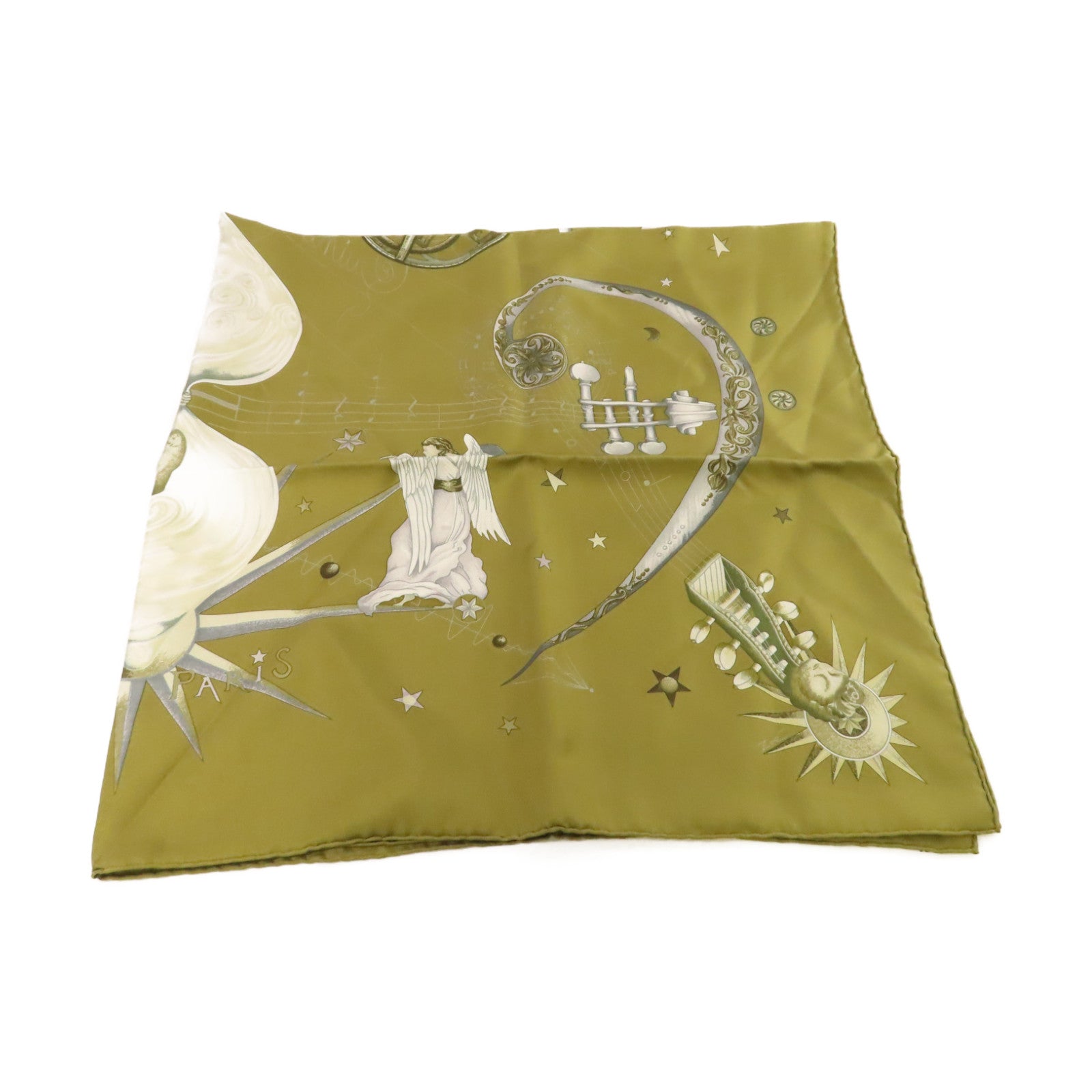 HERMES 【激減優惠】絲質90x90 Scarf絲巾軍綠色/彩色