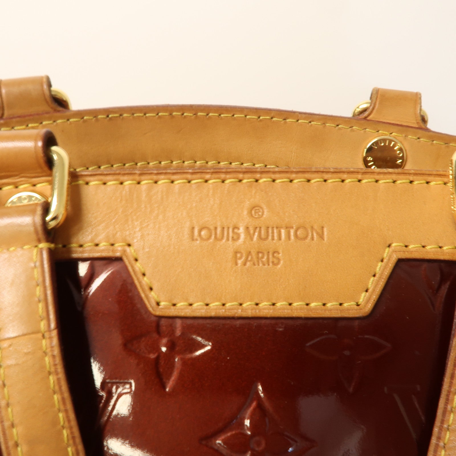 LOUIS VUITTON 【激減優惠】Vernis Blair GM金扣手挽肩背兩用袋酒紅色