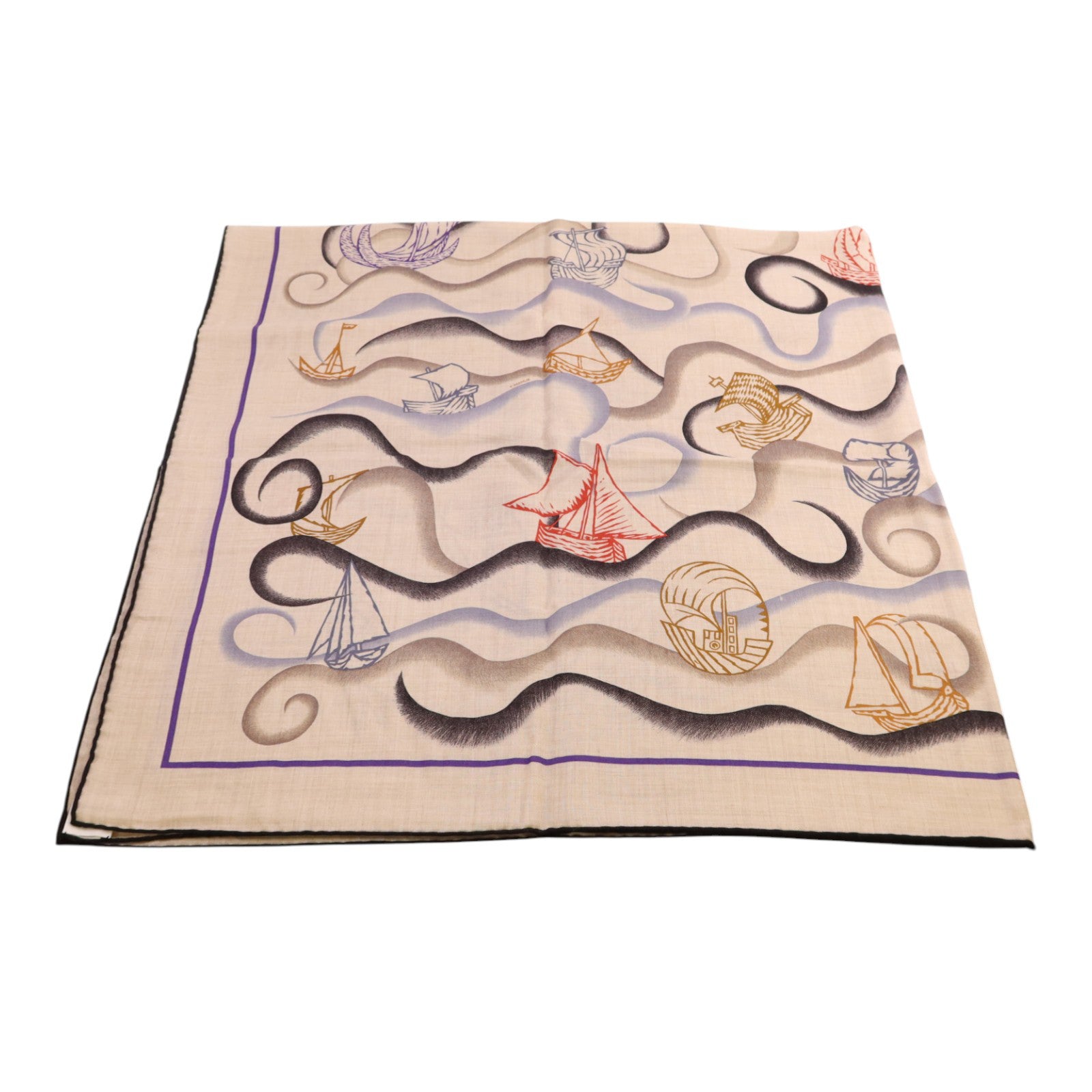 HERMES 【激減優惠】羊絨/絲質Mors A Jouets Bandana Shawl 140絲巾