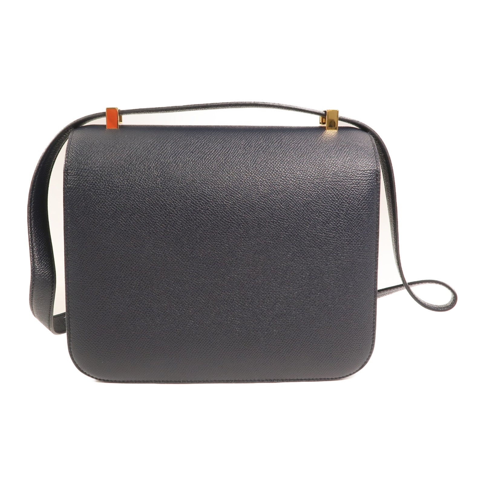 HERMES 【激減優惠】Epsom皮革Constance24金扣肩背袋Bleu Indigo