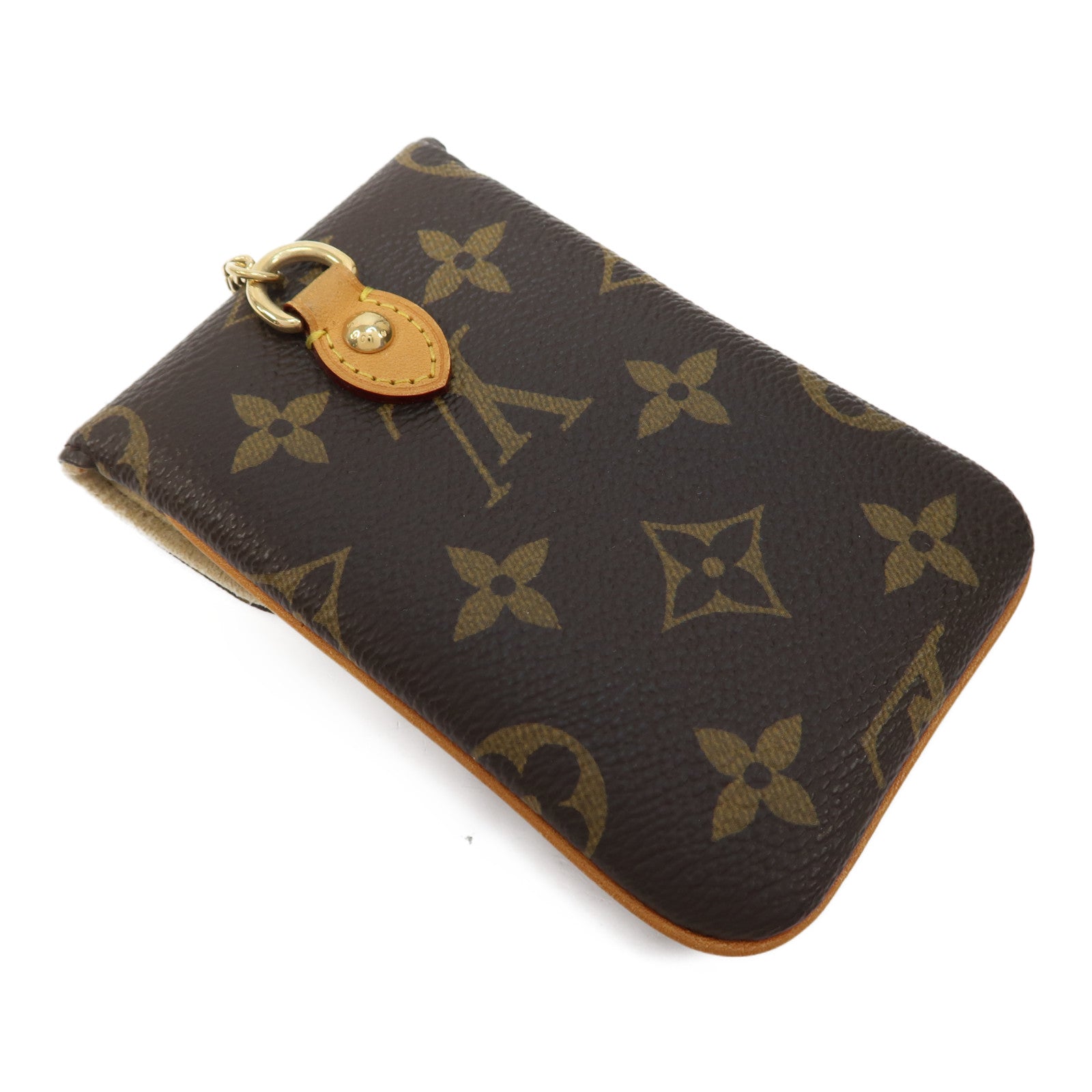 LOUIS VUITTON Monogram Phone Case金扣手機殼棕色