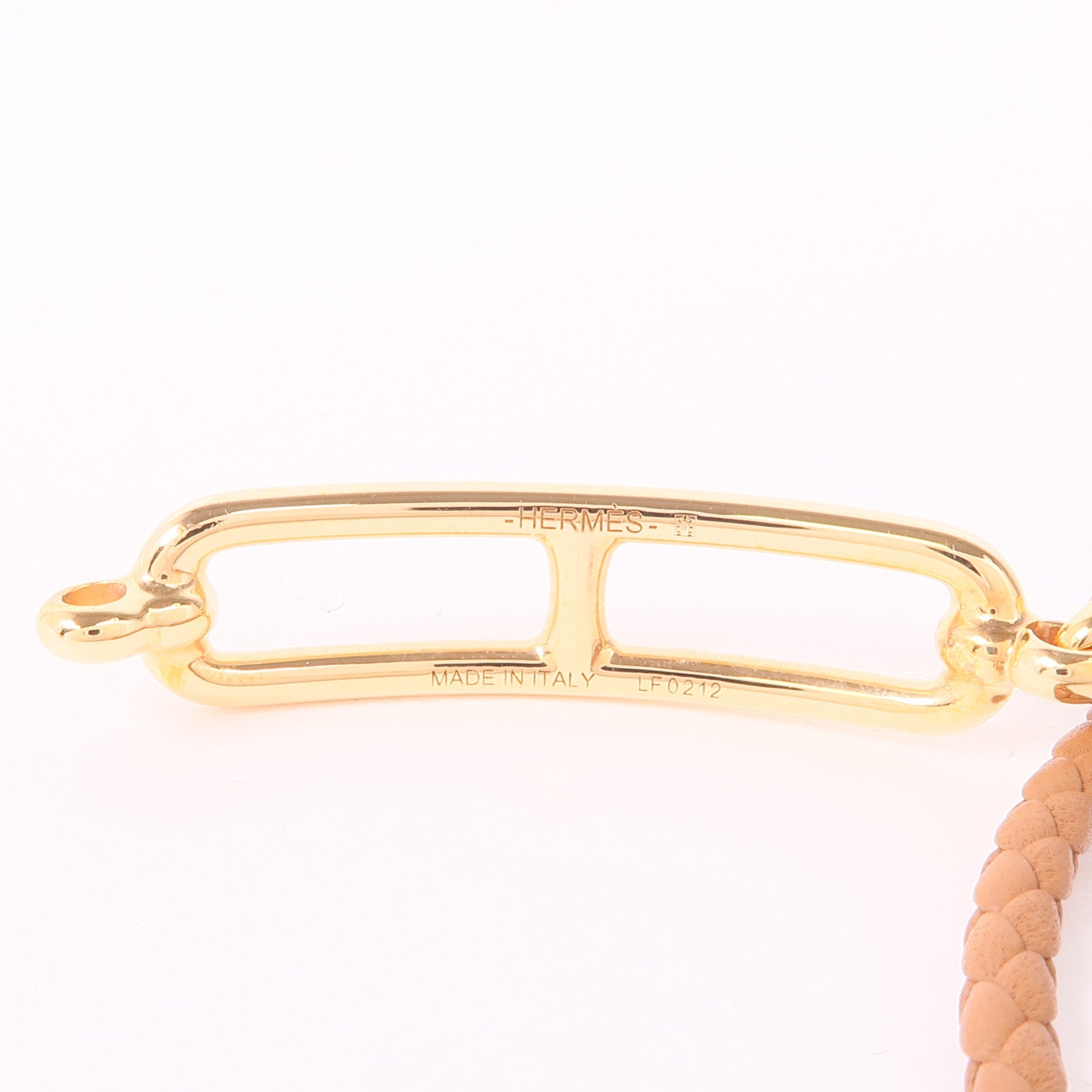 HERMES Swift皮革Roulis Double Tour Bracelet玫瑰金扣手鐲Gold