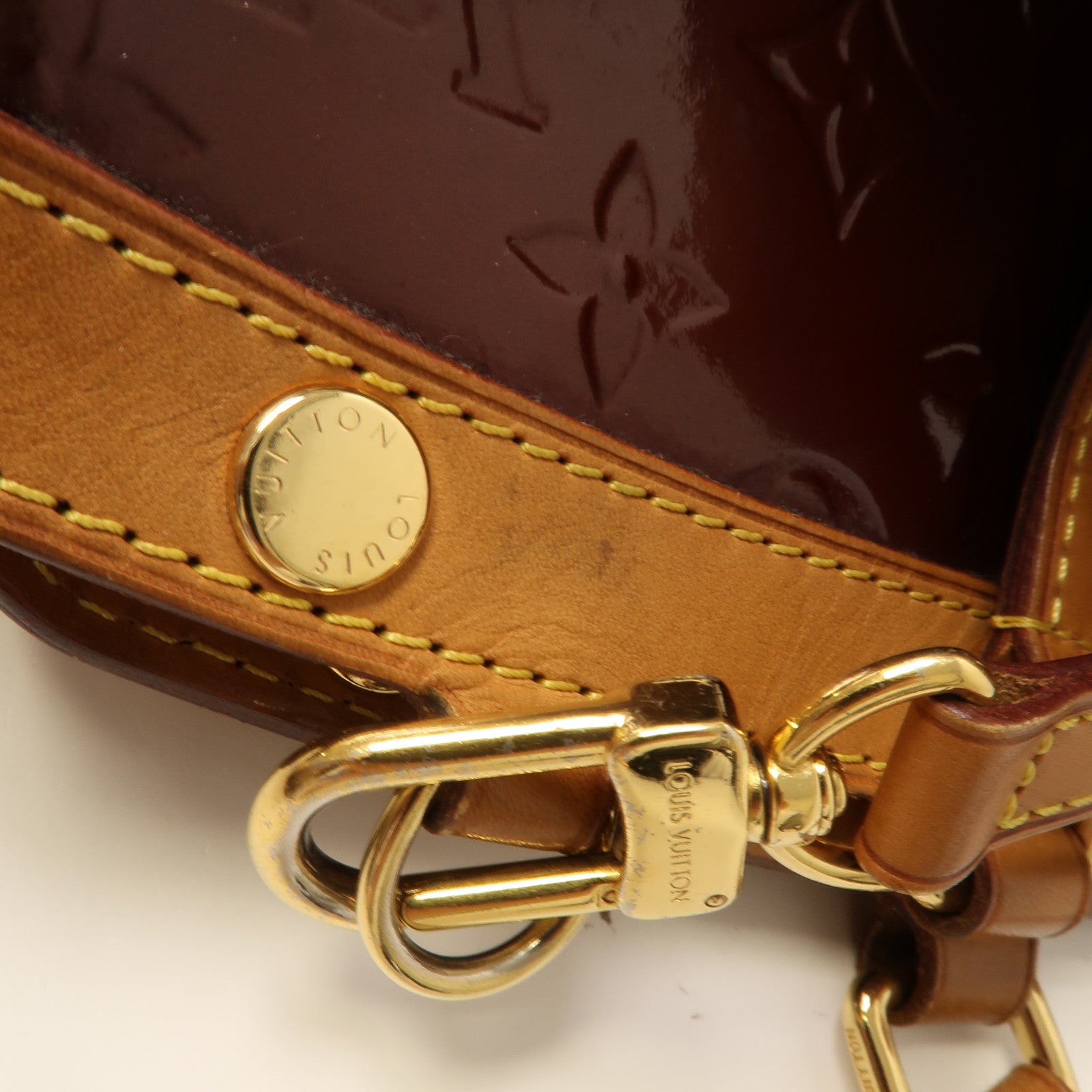 LOUIS VUITTON 【激減優惠】Vernis Blair GM金扣手挽肩背兩用袋酒紅色