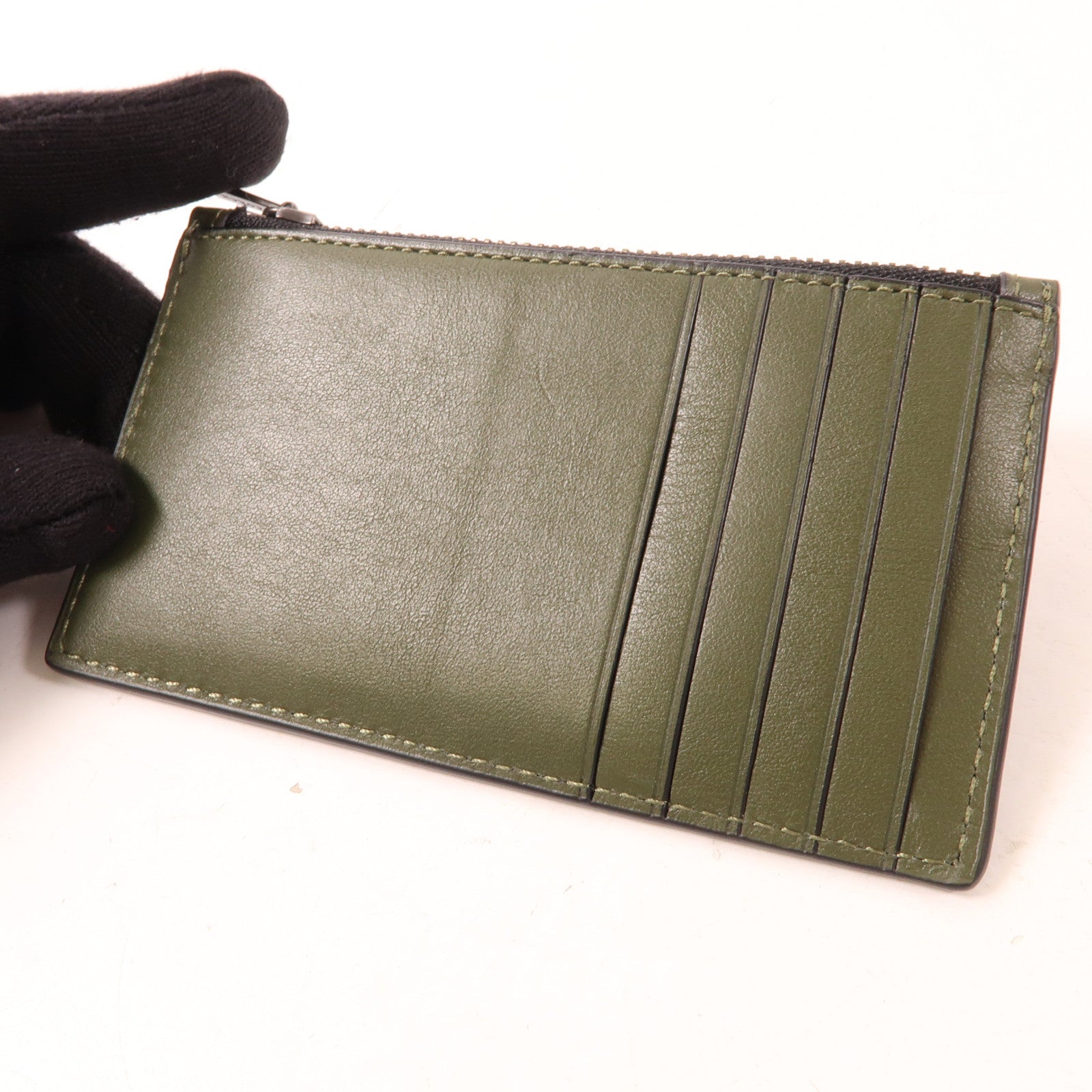 COACH 牛皮皮革Card Case卡片套墨綠色