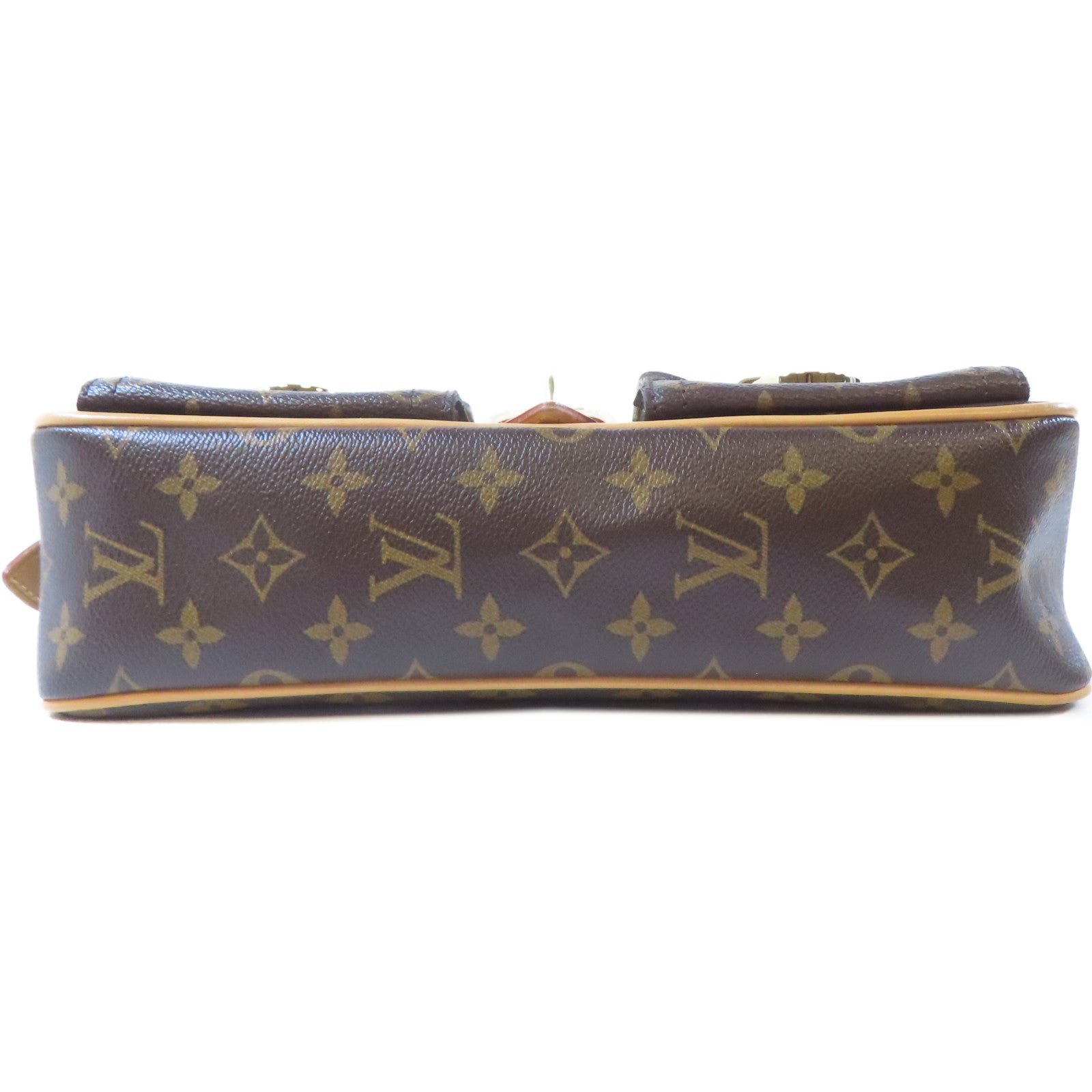 LOUIS VUITTON Monogram Hudson PM金扣肩背袋啡色