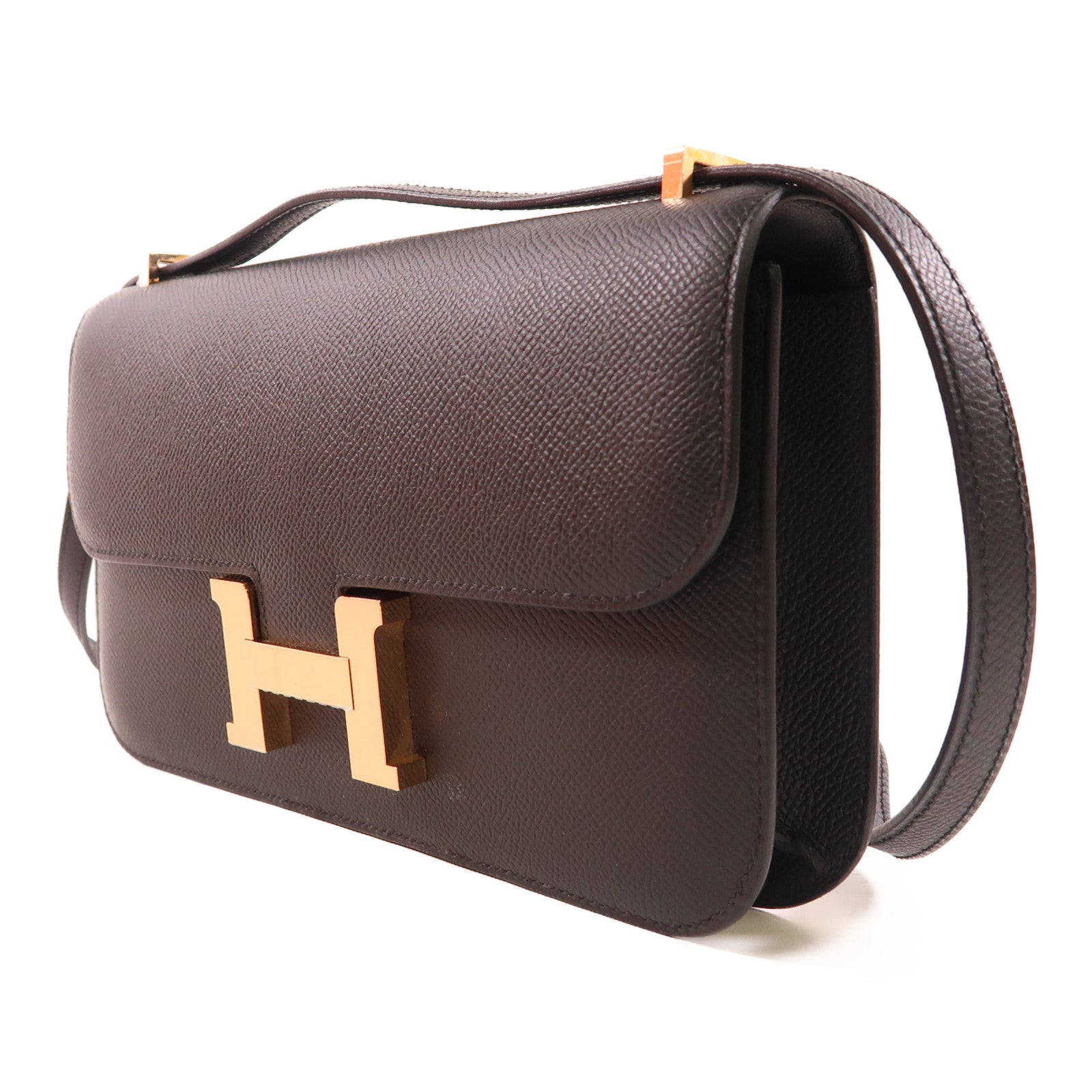 HERMES 【激減優惠】Epsom皮革Constance Elan金扣肩背袋Noir