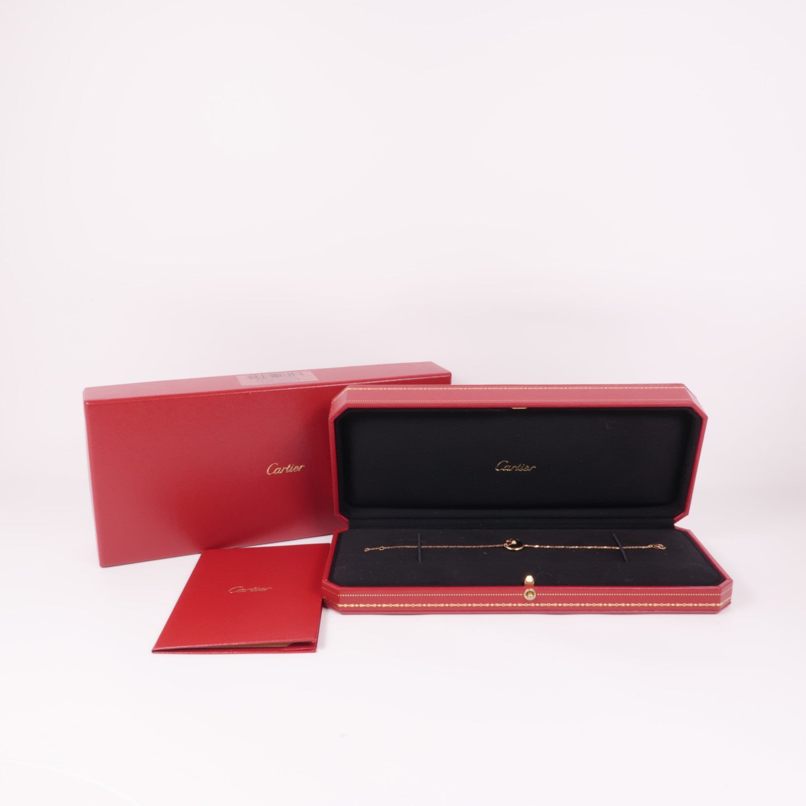CARTIER 18K玫瑰金Amulette De Cartier XS黑瑪瑙/鑽石手鏈