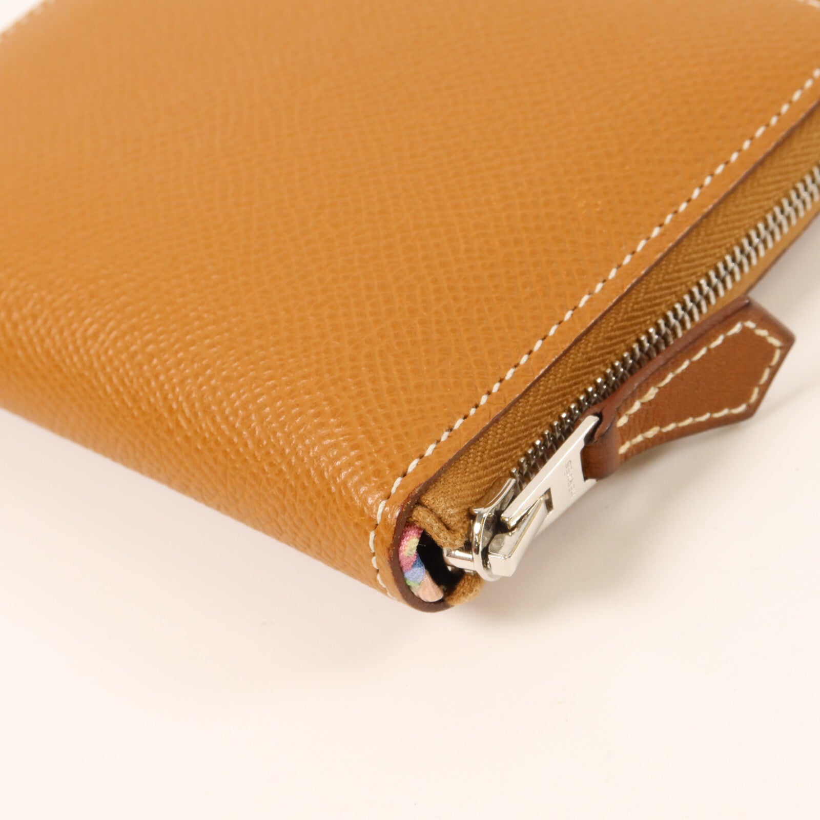 HERMES Epsom皮革Silk'In Compact Wallet錢包Gold