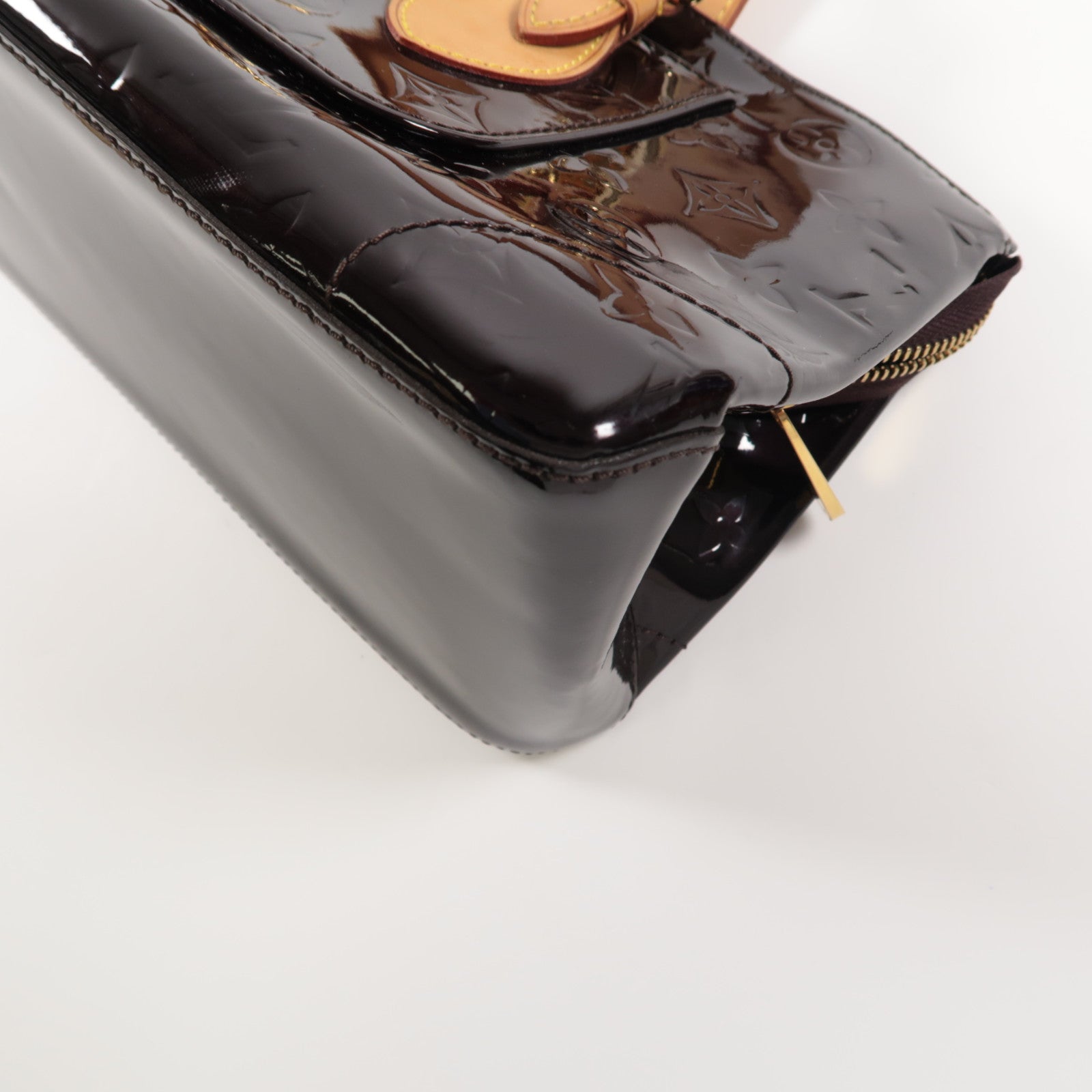 LOUIS VUITTON Vernis Rosewood Avenue金扣手挽袋紅色
