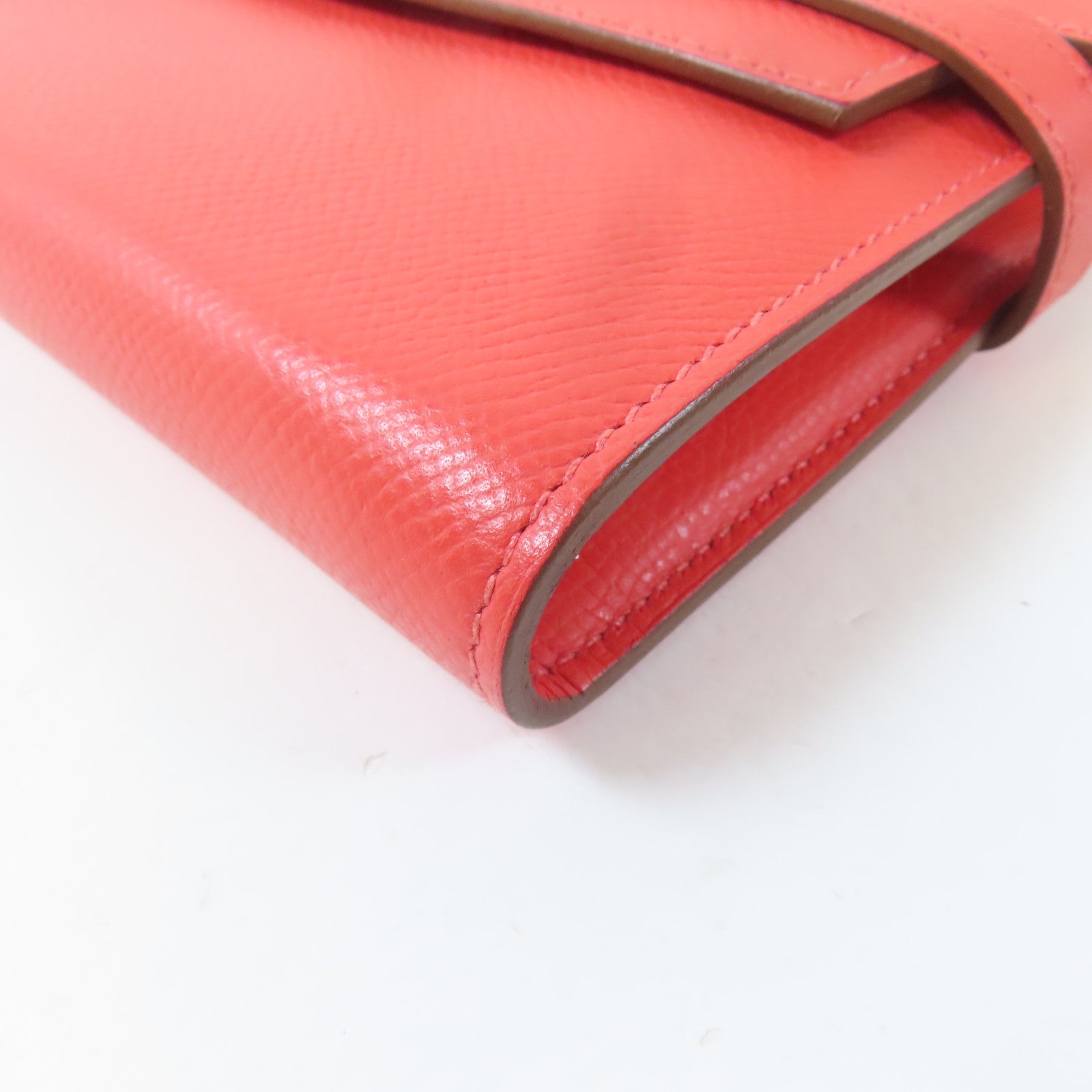 HERMES Epsom皮革Kelly Wallet金扣長錢包Rose Jaipur