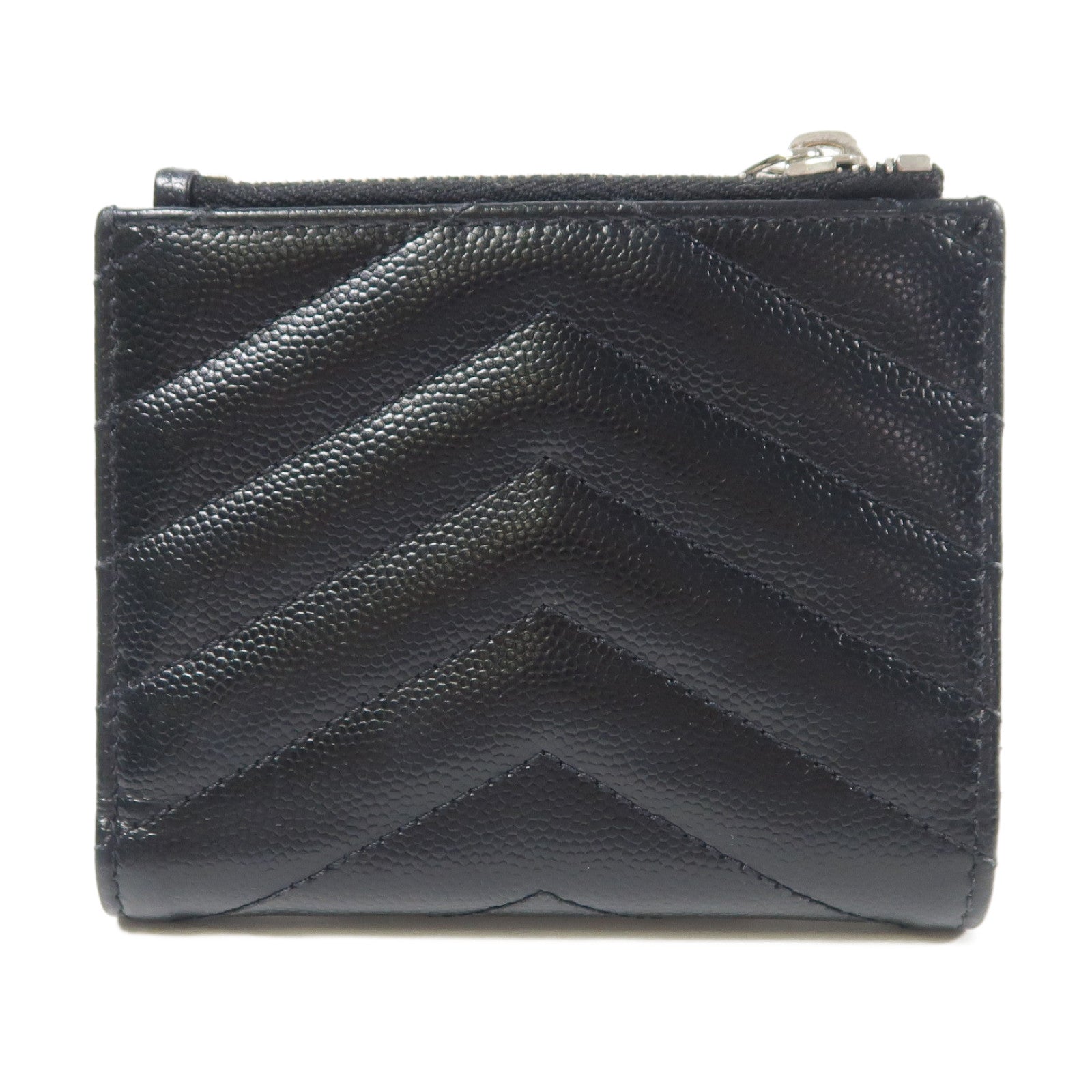 YVES SAINT LAURENT 牛皮皮革Wallet銀扣錢包