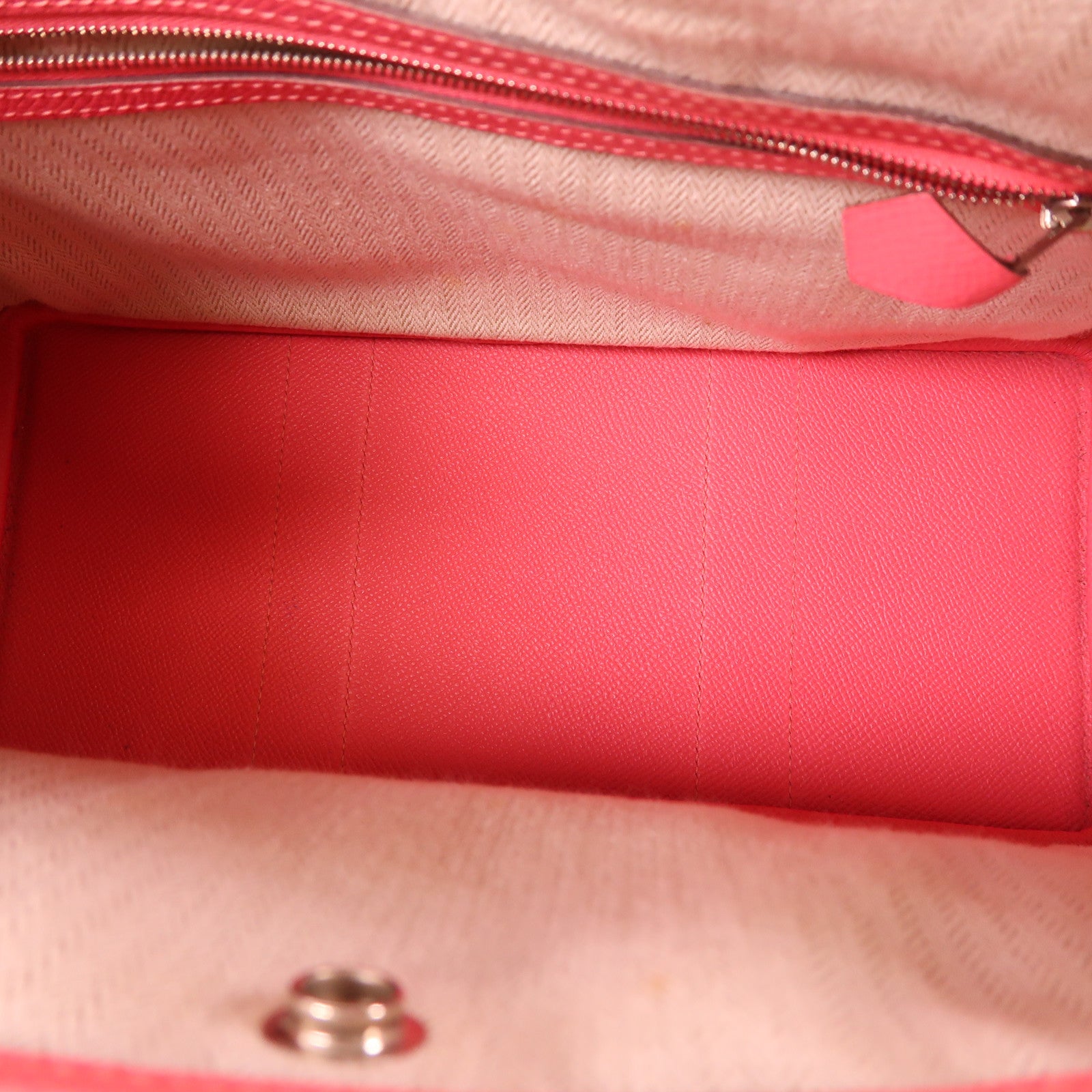 HERMES Epsom皮革Garden Party TPM銀扣手挽袋8W Rose Azalee
