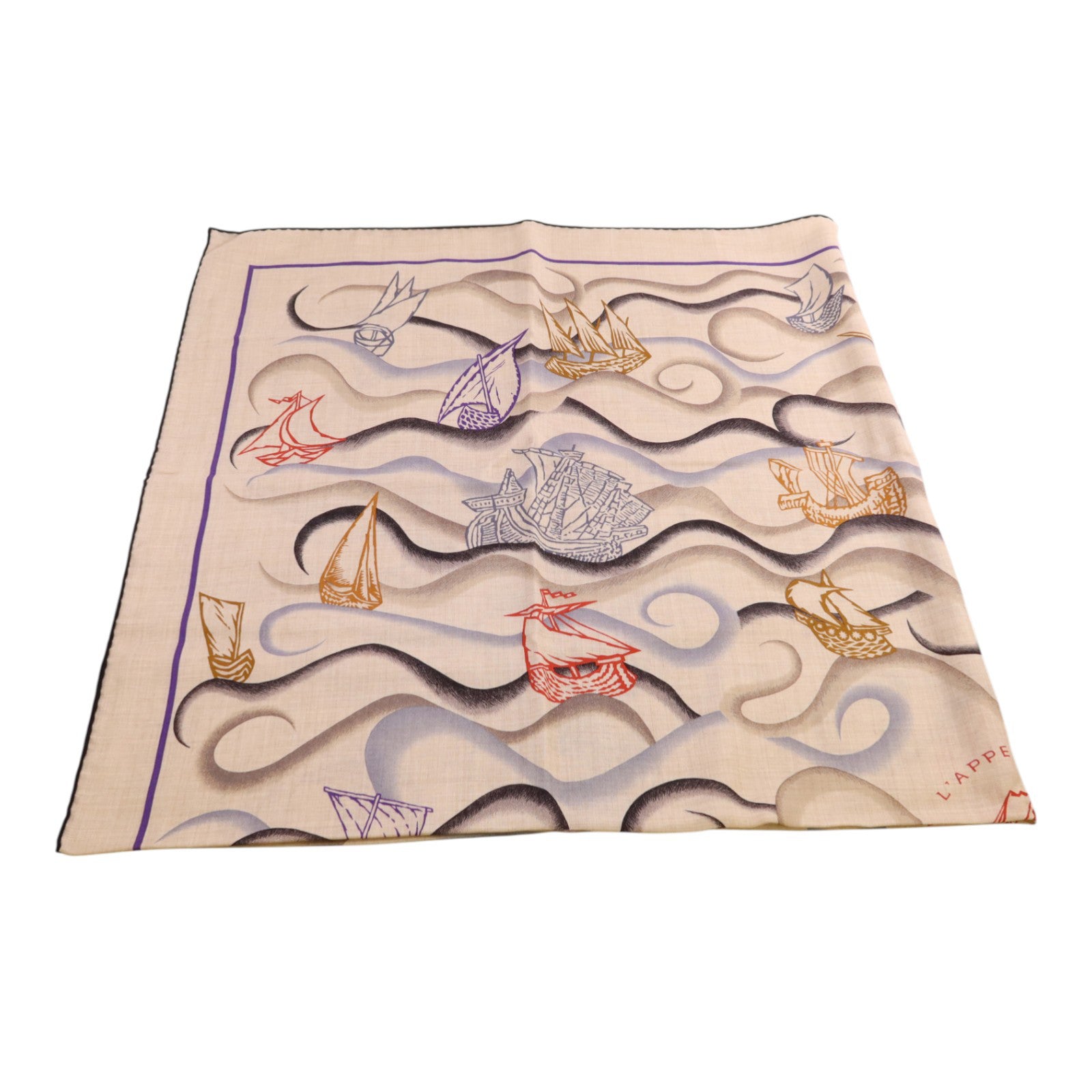 HERMES 【激減優惠】羊絨/絲質Mors A Jouets Bandana Shawl 140絲巾