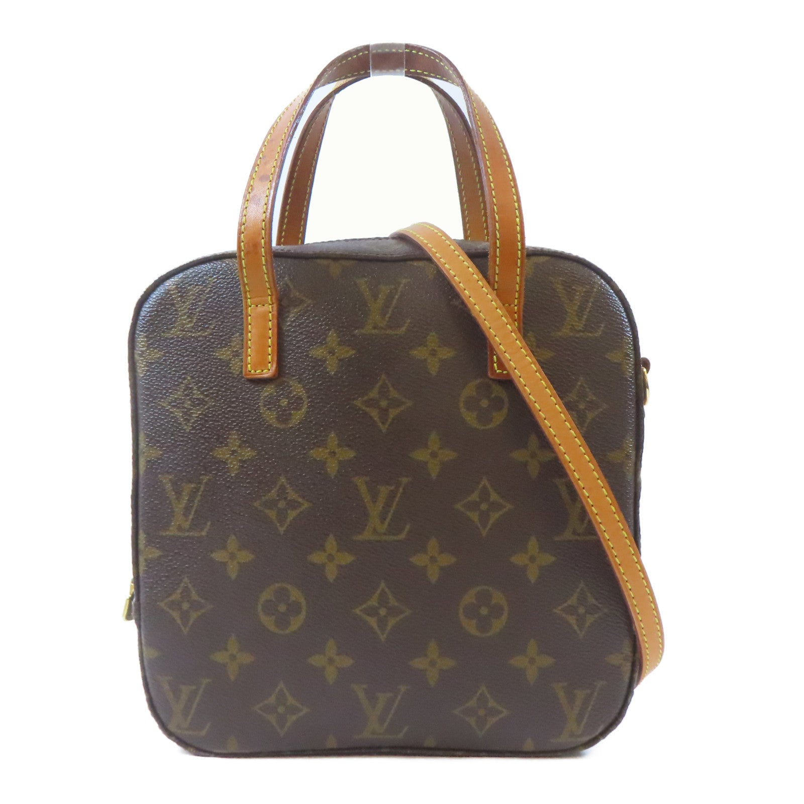 LOUIS VUITTON Monogram Spontini金扣手挽肩背兩用袋啡色