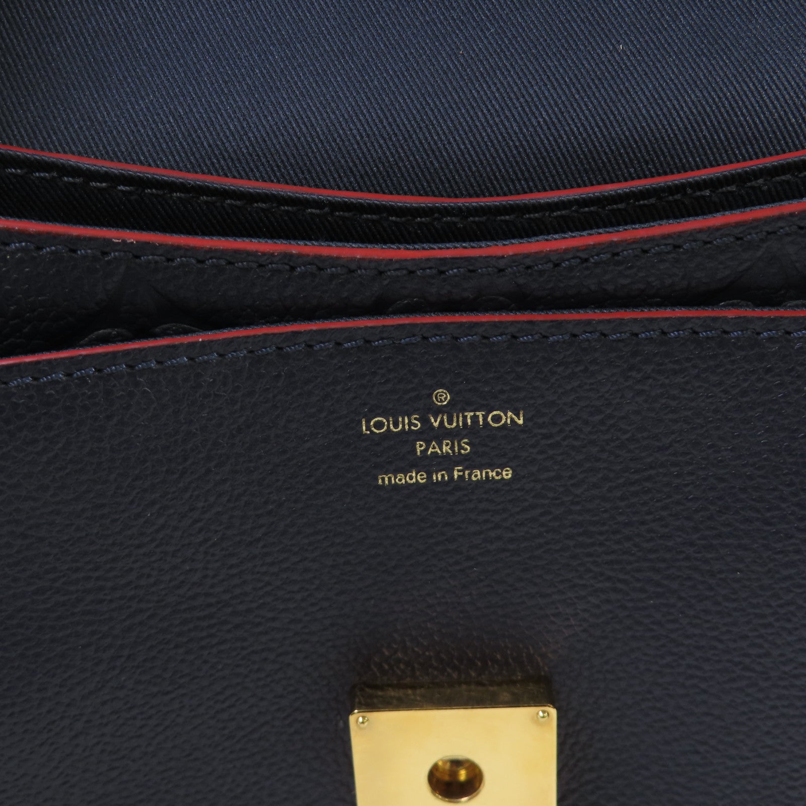 LOUIS VUITTON Monogram-Empreinte Blanche BB 2Way Shoulder Bag金扣手挽肩背兩用袋寶藍色/紅色