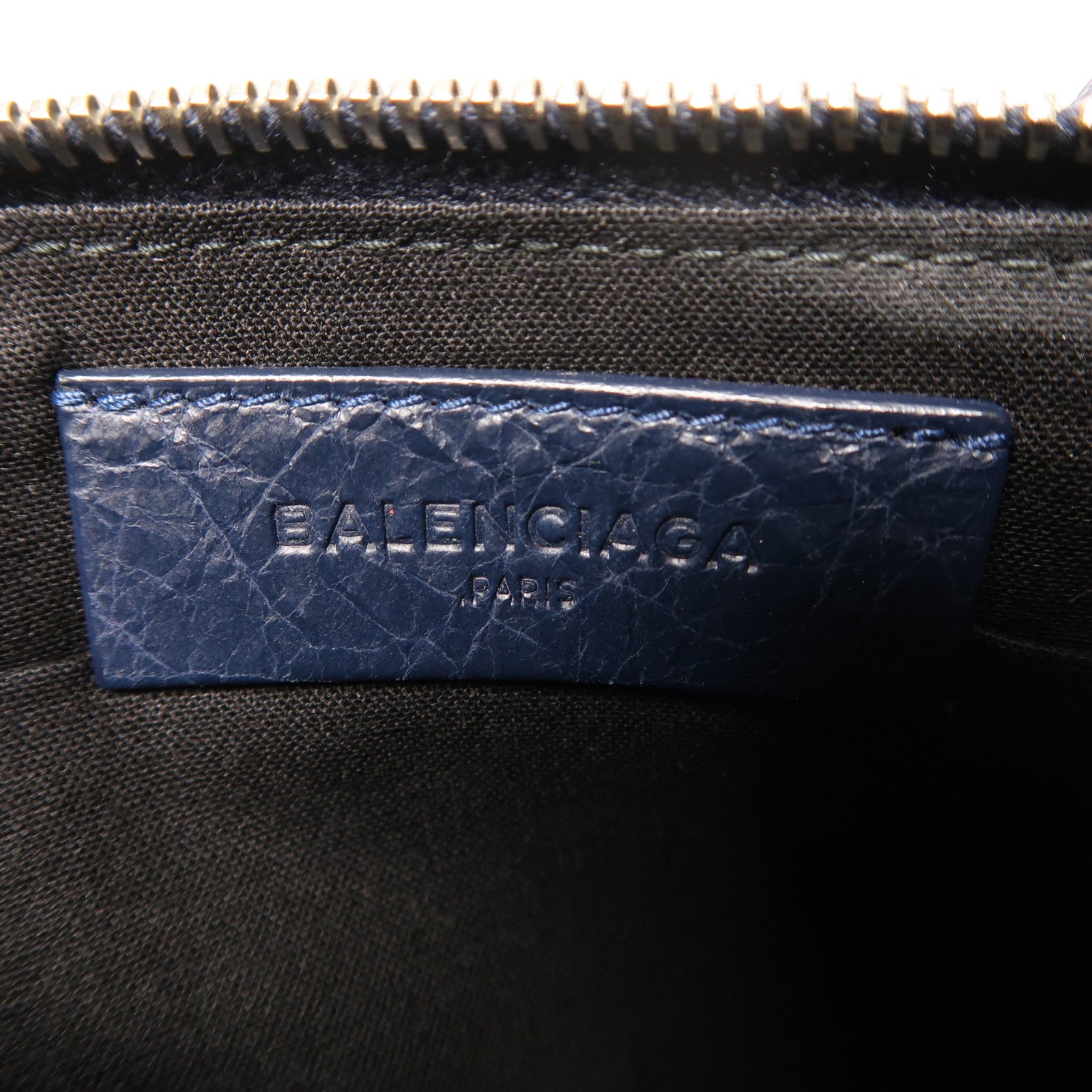 BALENCIAGA 牛皮皮革Coin Case銀扣零錢包藍色