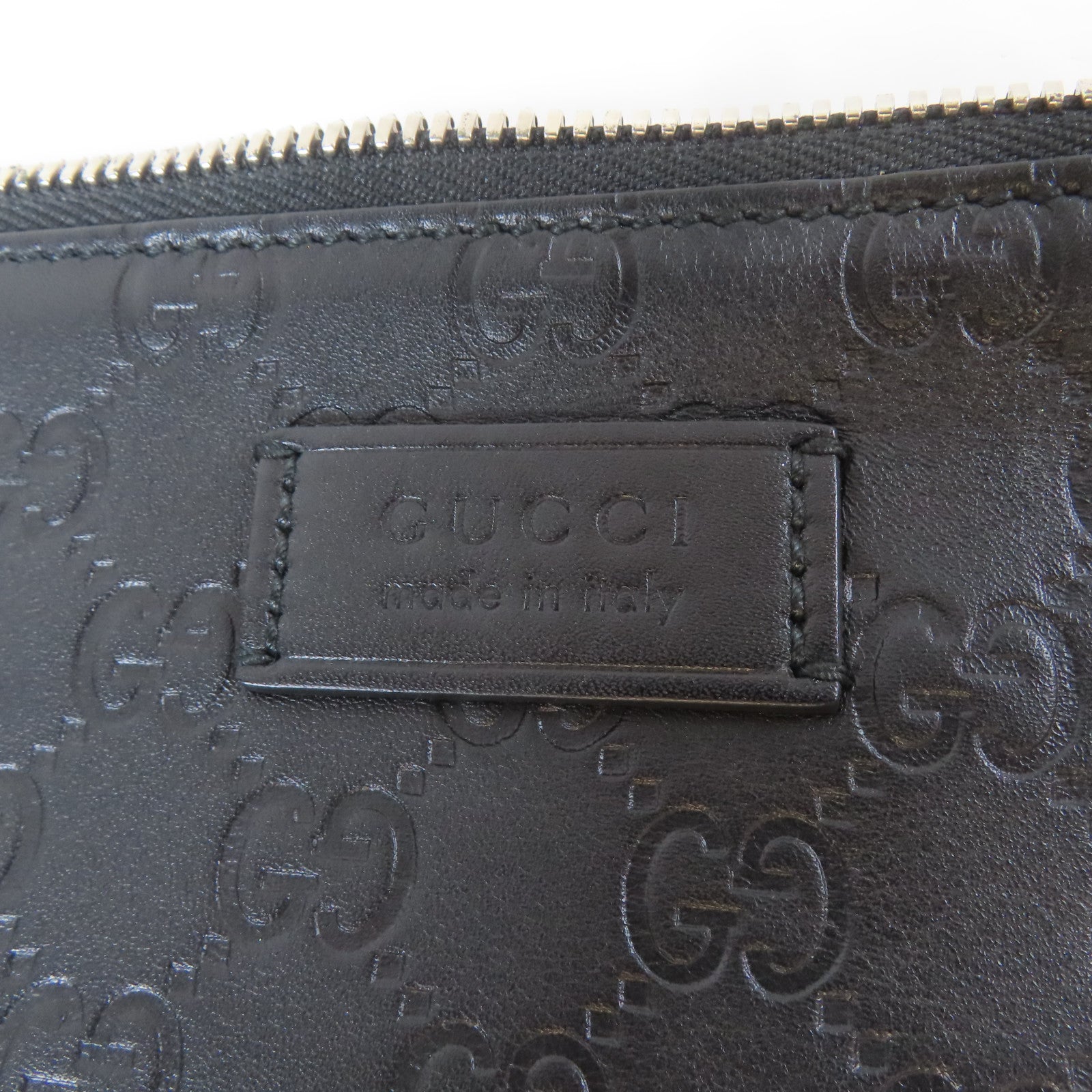 GUCCI 牛皮皮革Shoulder Bag銀扣肩背袋黑色
