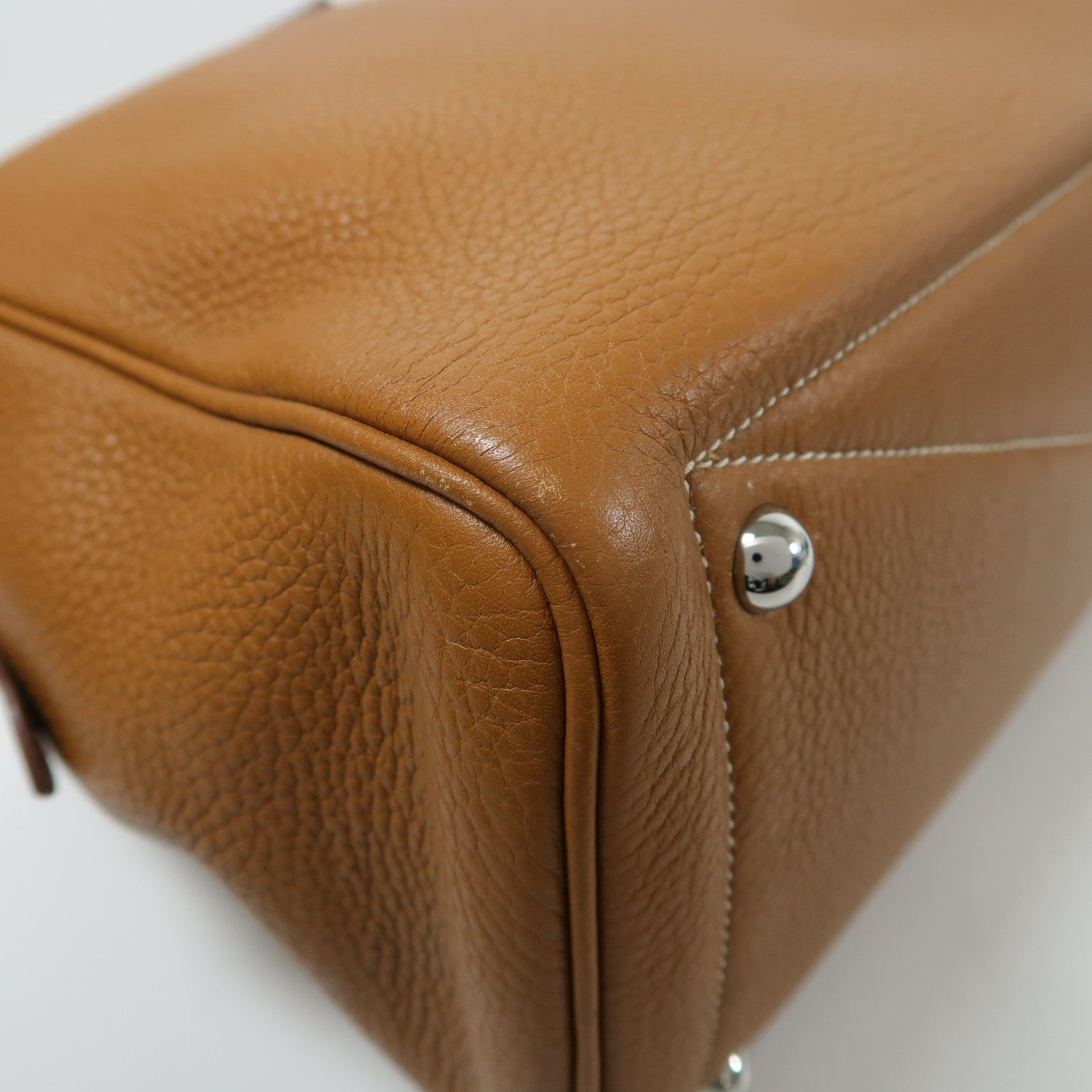 HERMES Clemence皮革Victoria銀扣肩背袋