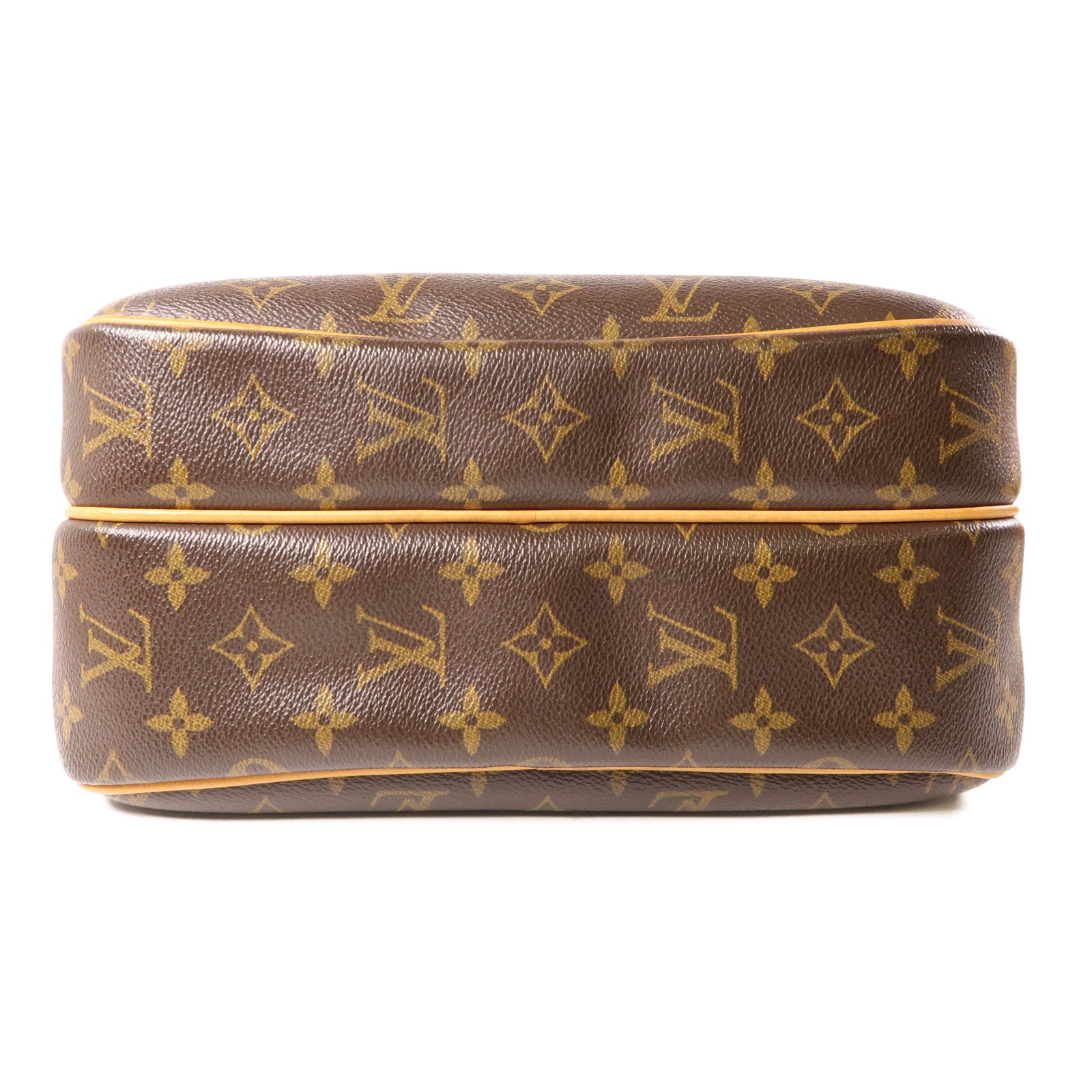LOUIS VUITTON Monogram Reporter PM金扣肩背袋棕色
