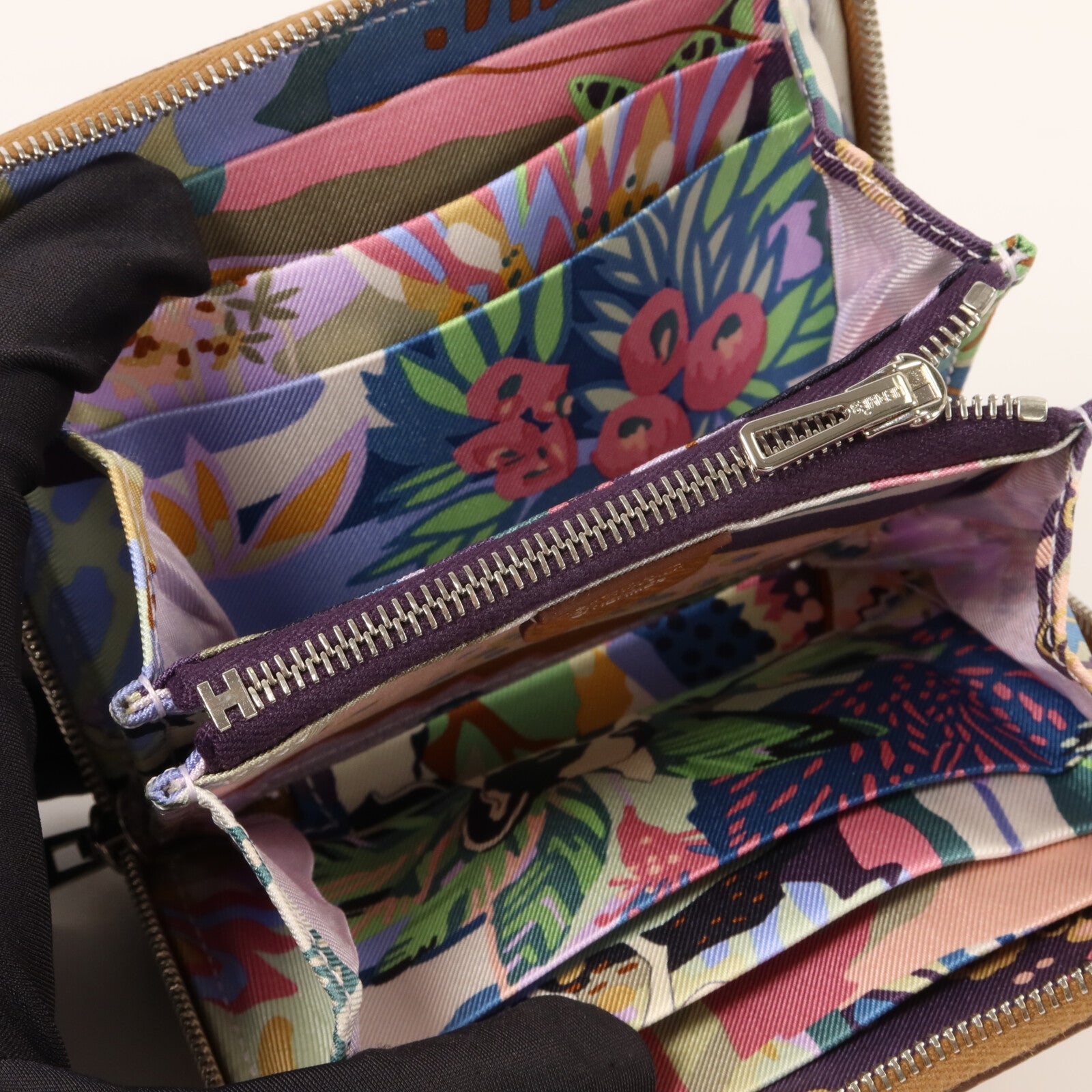 HERMES Epsom皮革Silk'In Compact Wallet錢包Gold